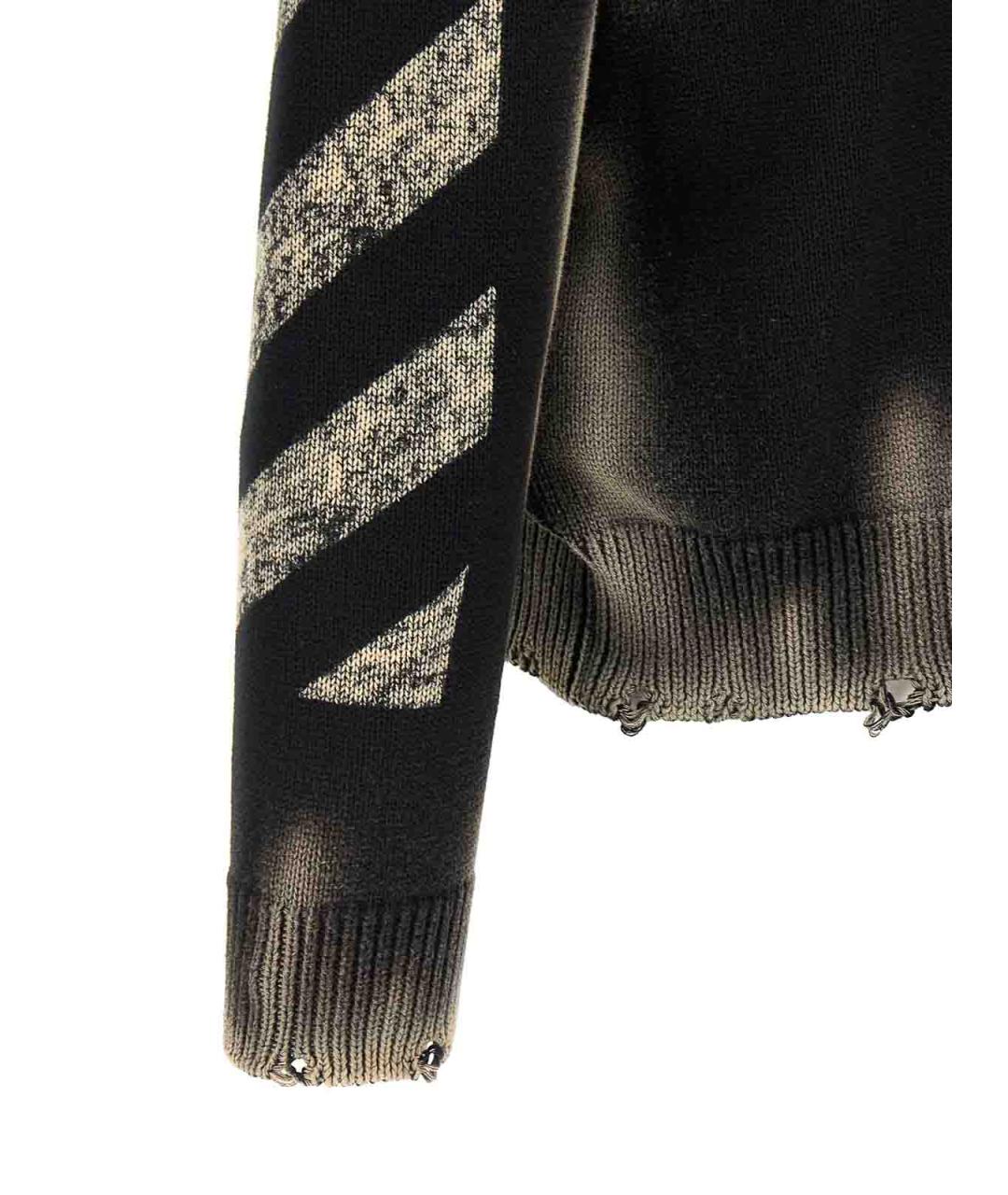 OFF-WHITE Черный хлопковый джемпер / свитер, фото 4