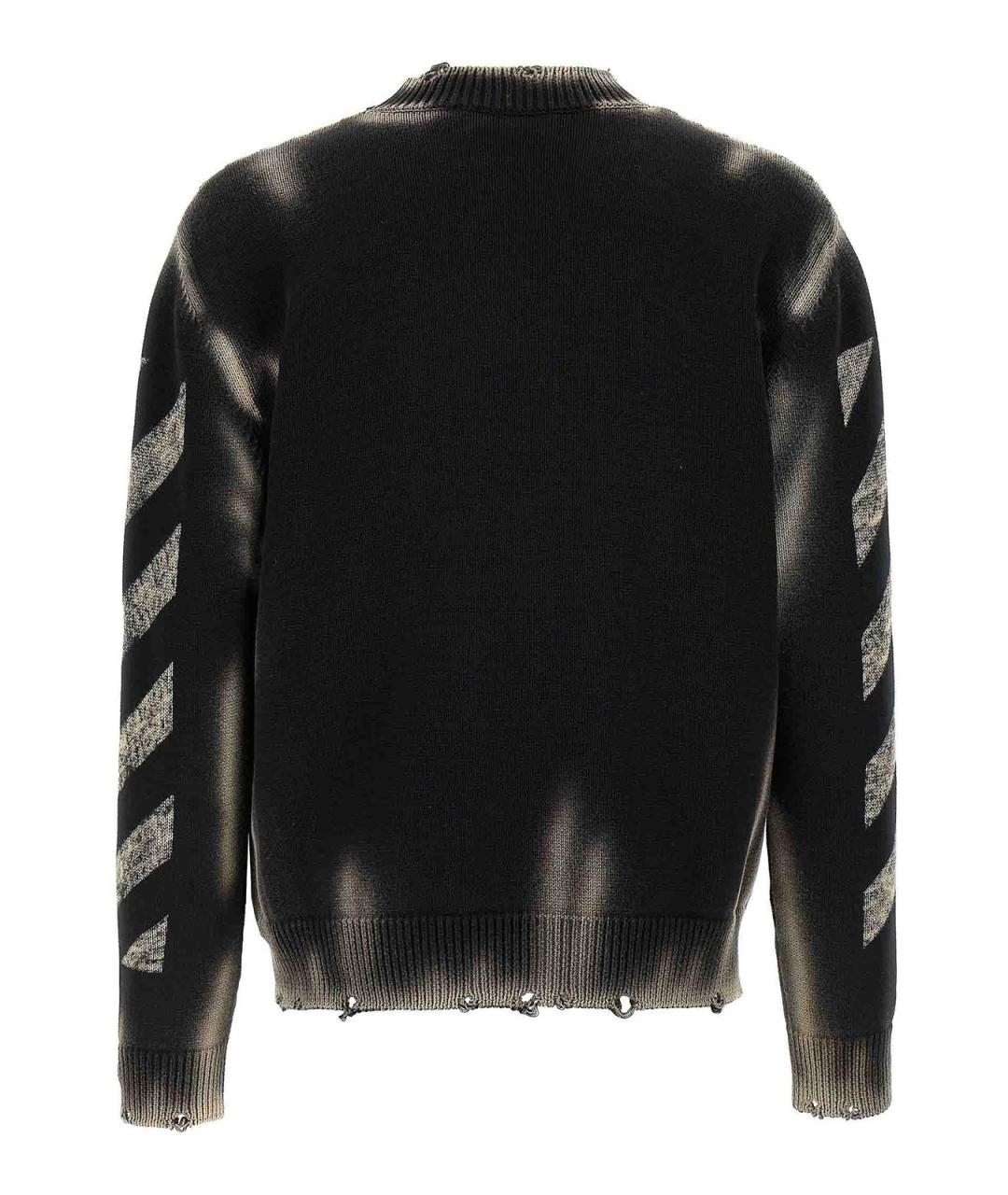 OFF-WHITE Черный хлопковый джемпер / свитер, фото 2