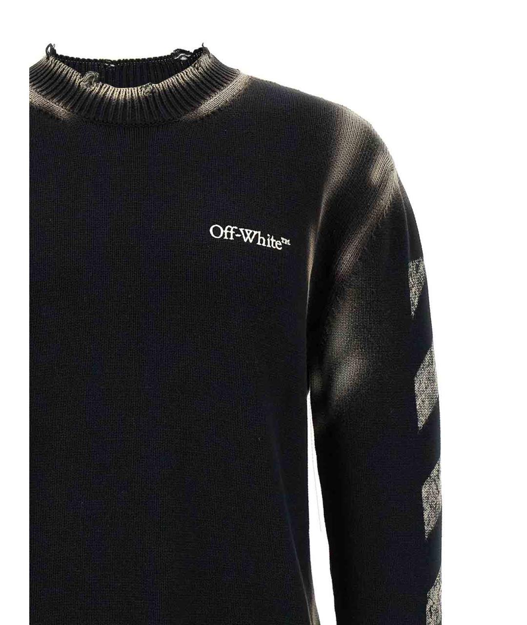 OFF-WHITE Черный хлопковый джемпер / свитер, фото 3