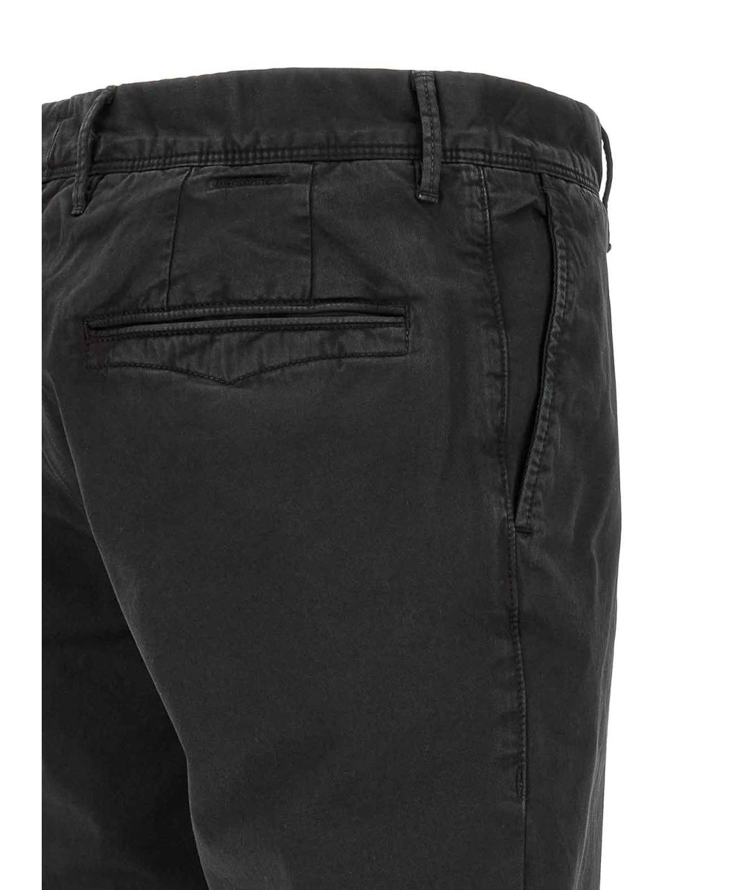 INCOTEX Черные хлопковые повседневные брюки, фото 4