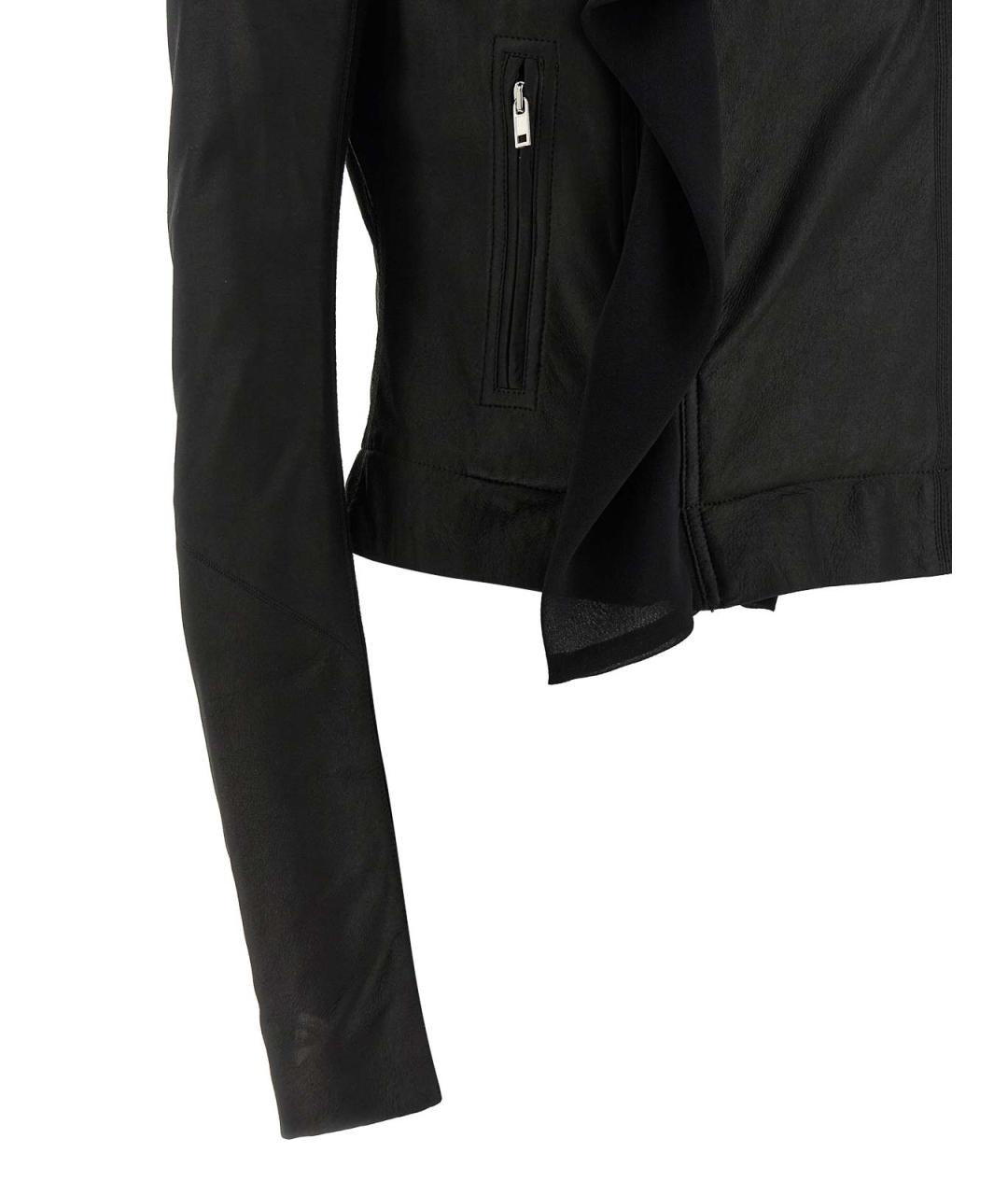 RICK OWENS Черная кожаная куртка, фото 4