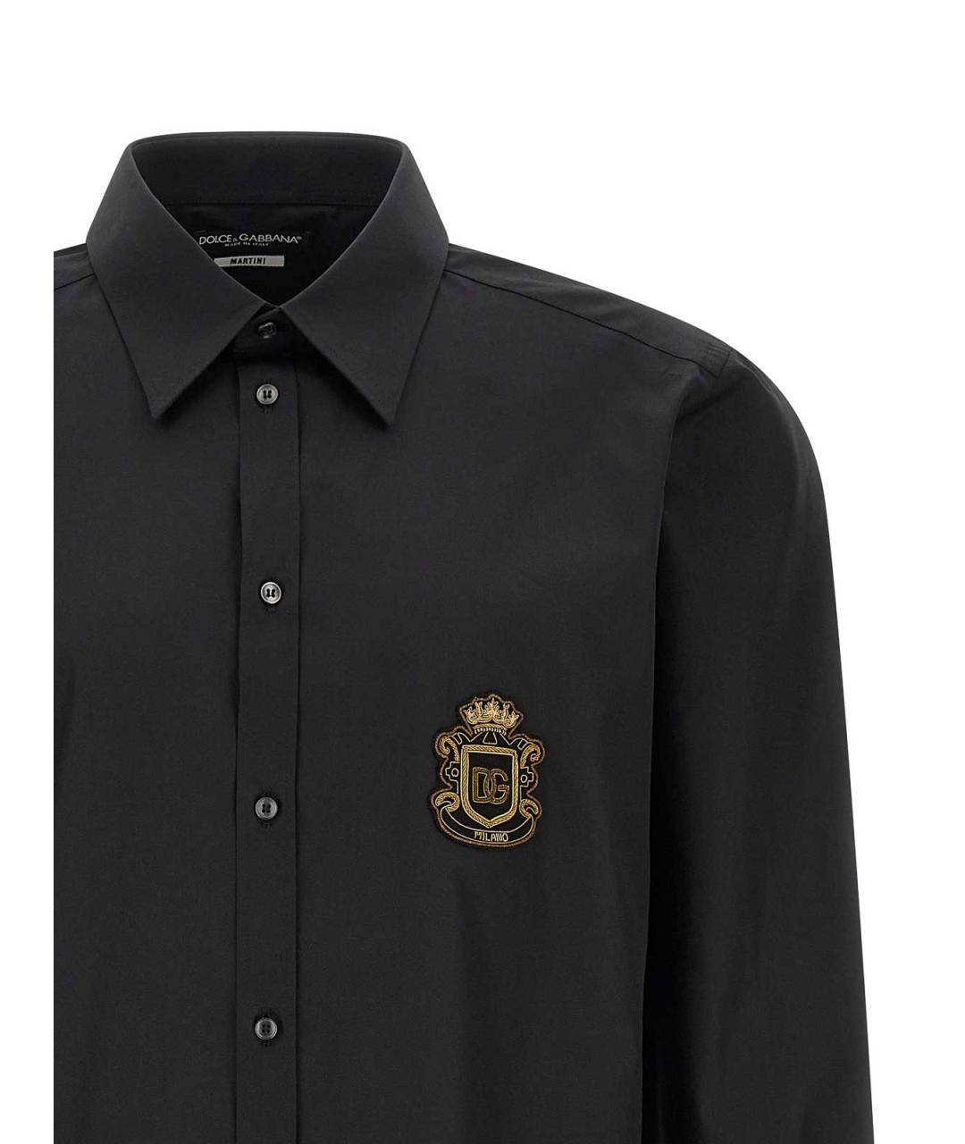 DOLCE&GABBANA Черная хлопковая кэжуал рубашка, фото 3