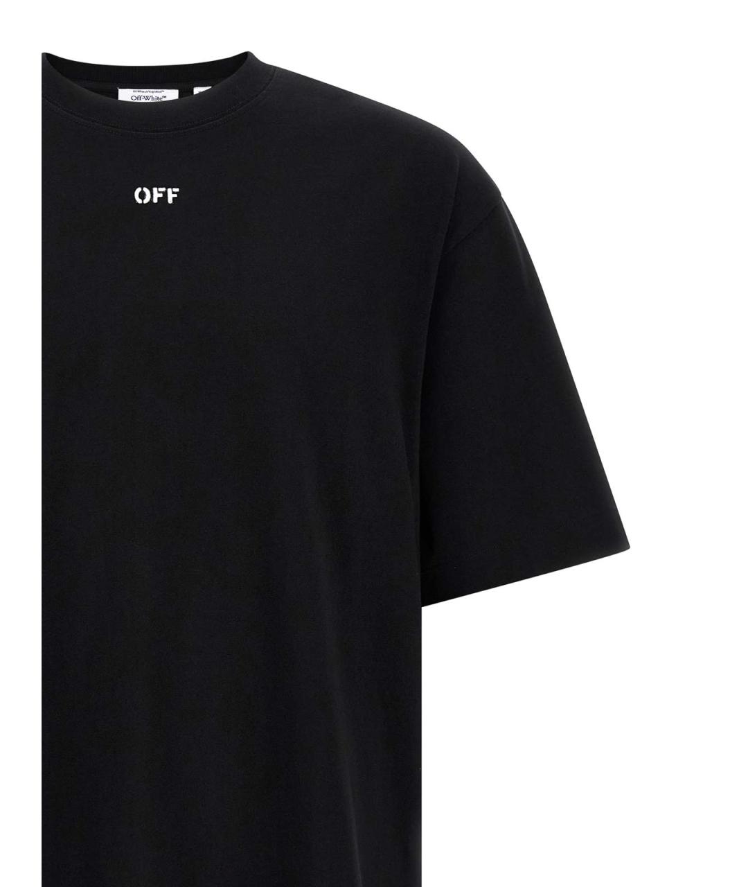 OFF-WHITE Черная хлопковая футболка, фото 3