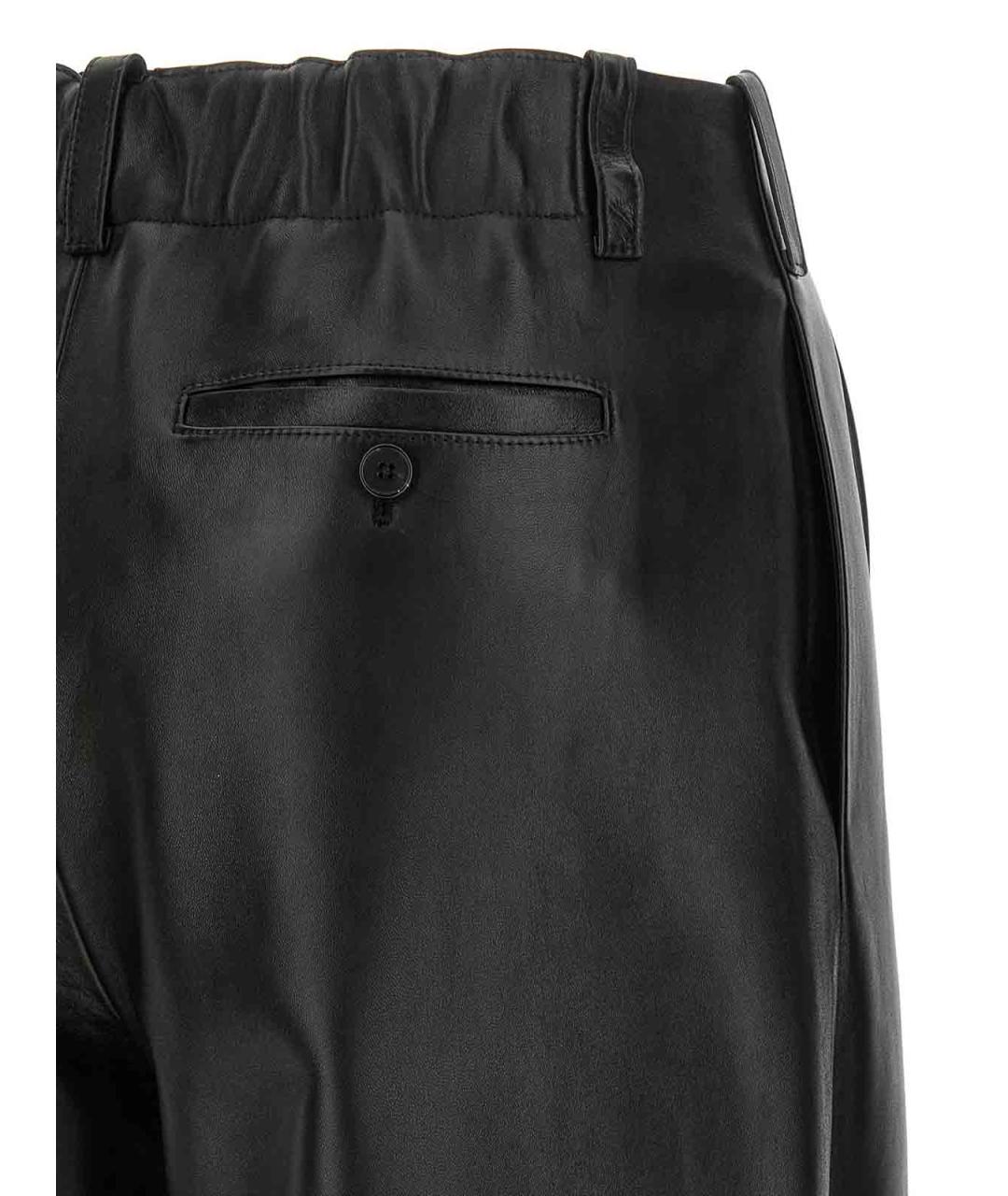 GIVENCHY Черные кожаные прямые брюки, фото 4