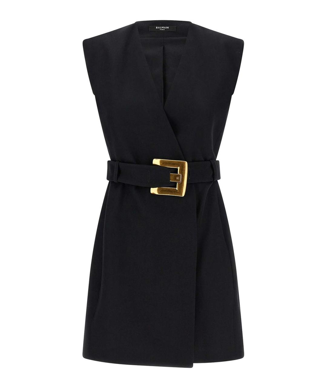 BALMAIN Черное шерстяное повседневное платье, фото 1