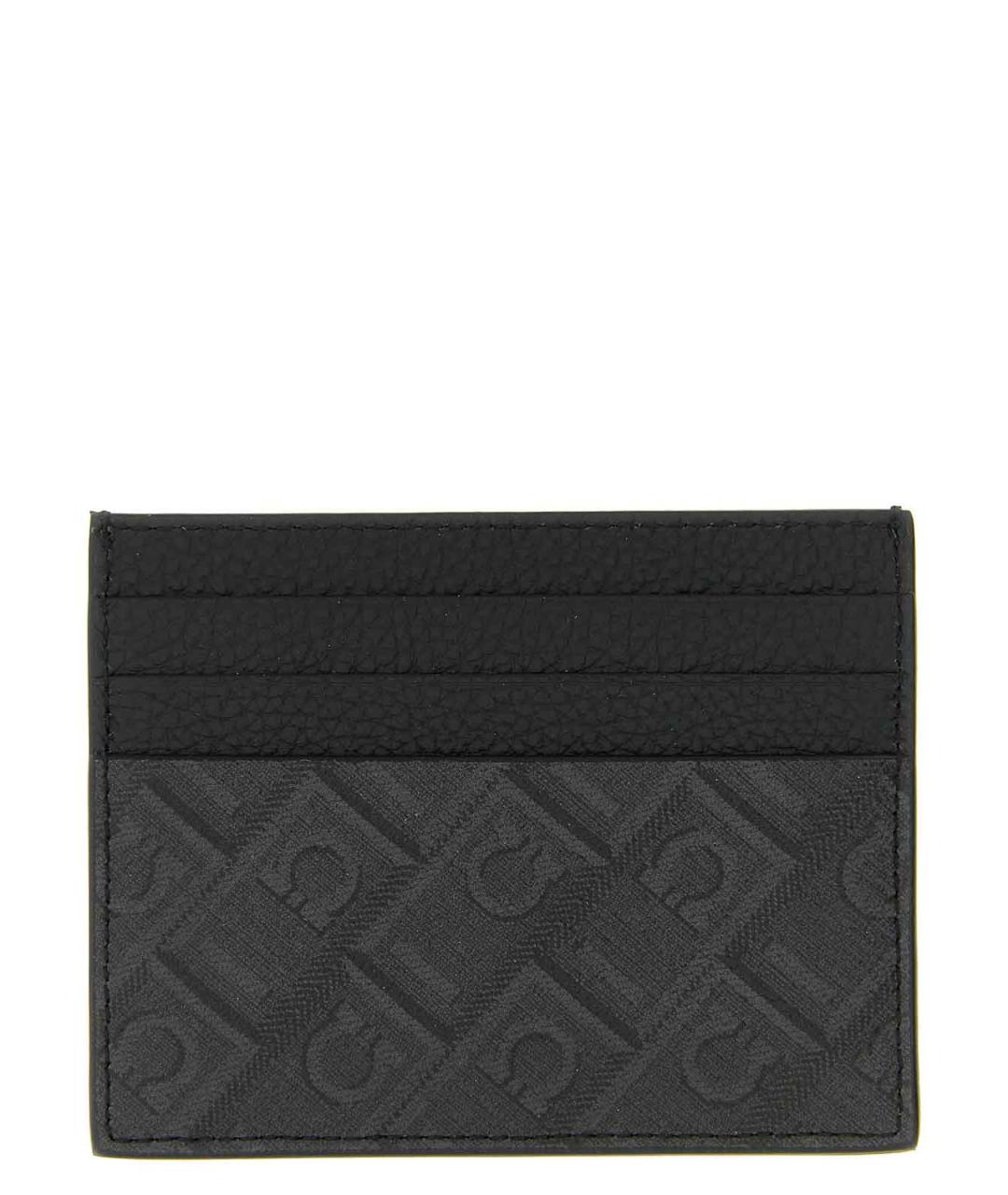 FERRAGAMO Черный кожаный кардхолдер, фото 2