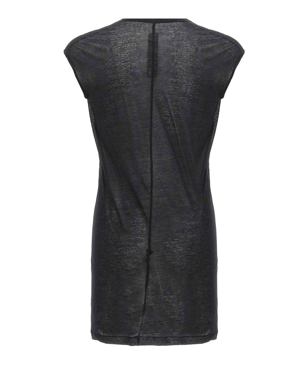 RICK OWENS Черная хлопковая майка, фото 2