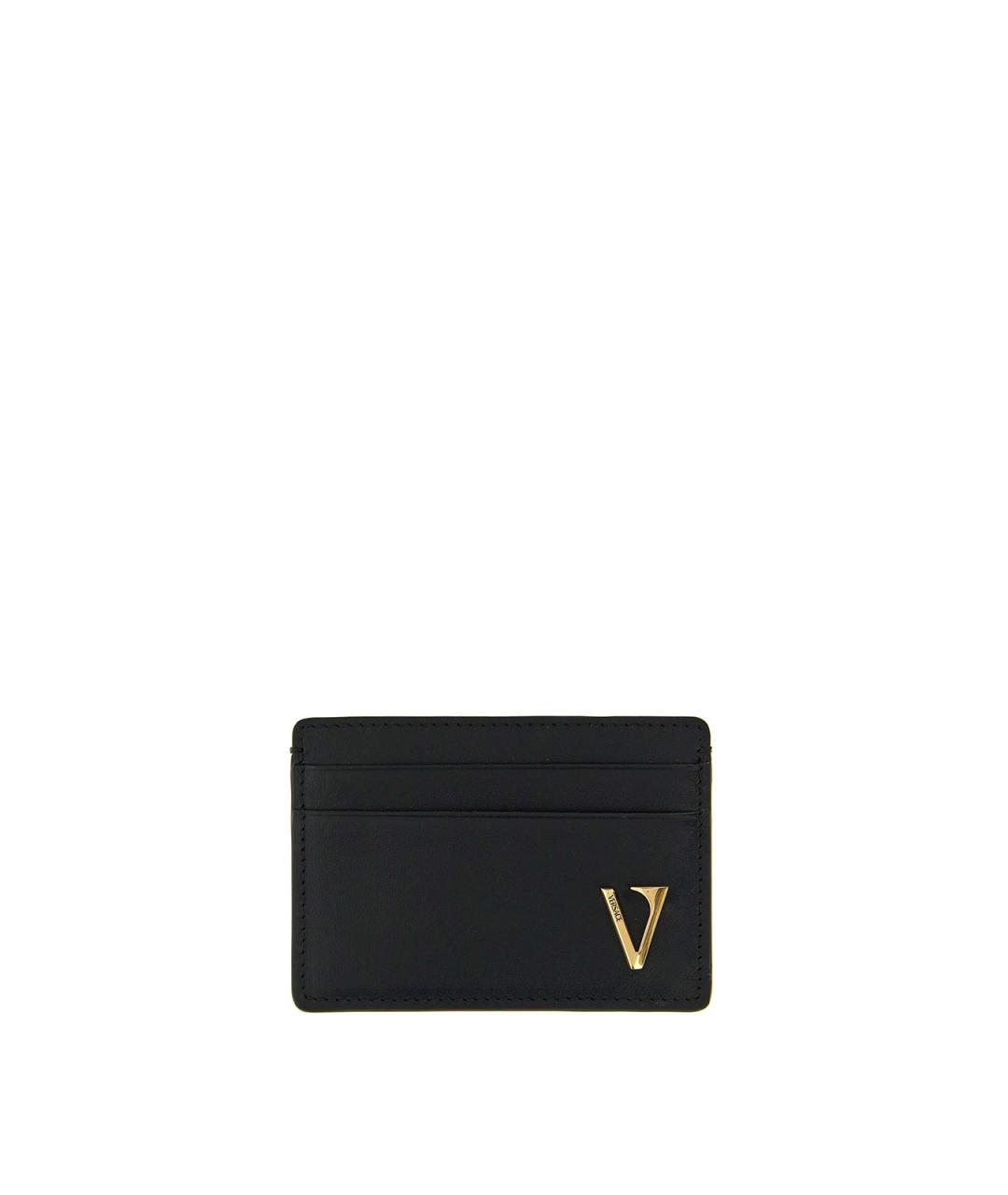 VERSACE Черный кожаный кардхолдер, фото 1