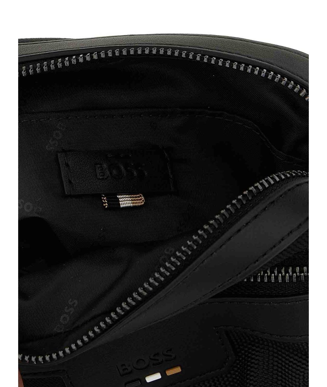 HUGO BOSS Черная кожаная сумка на плечо, фото 4