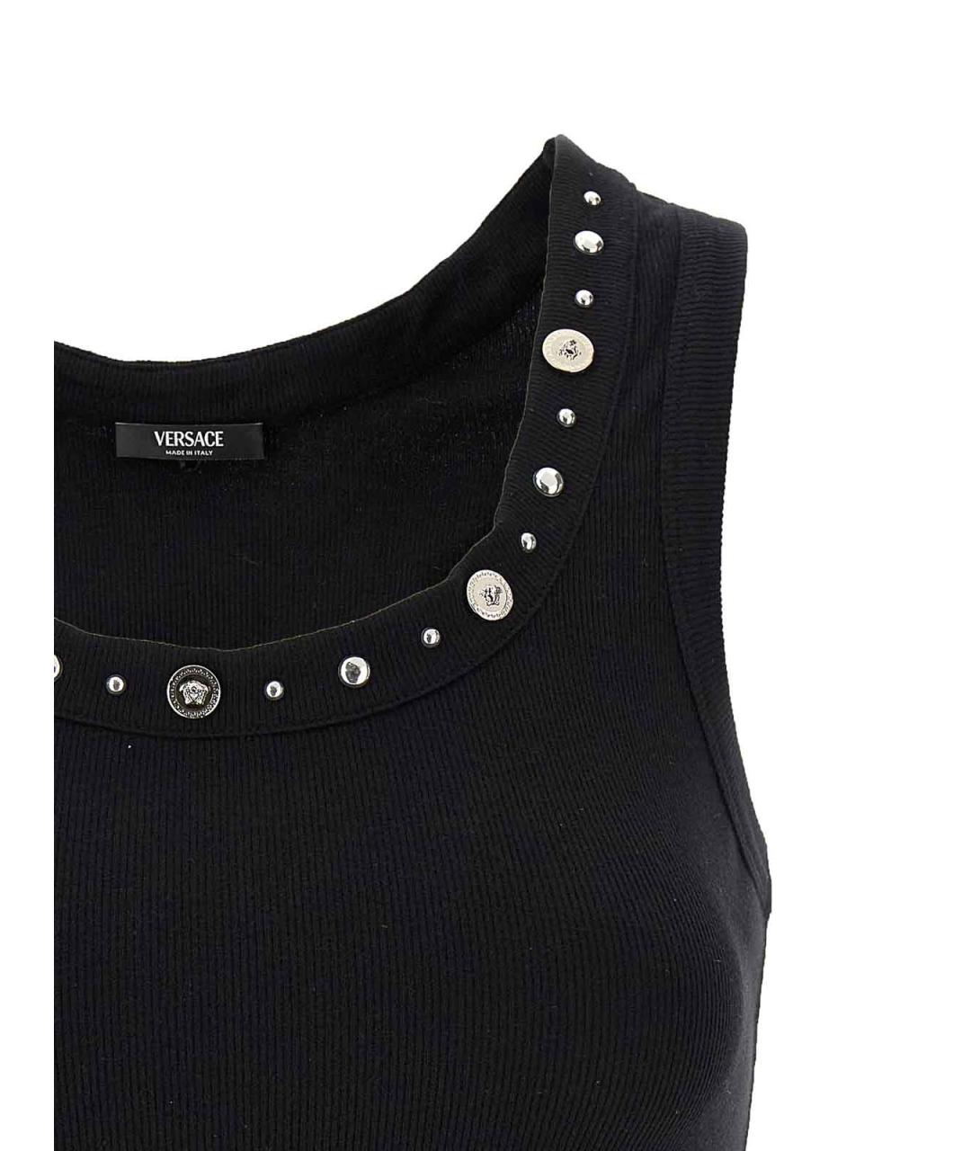 VERSACE Черная хлопковая майка, фото 3