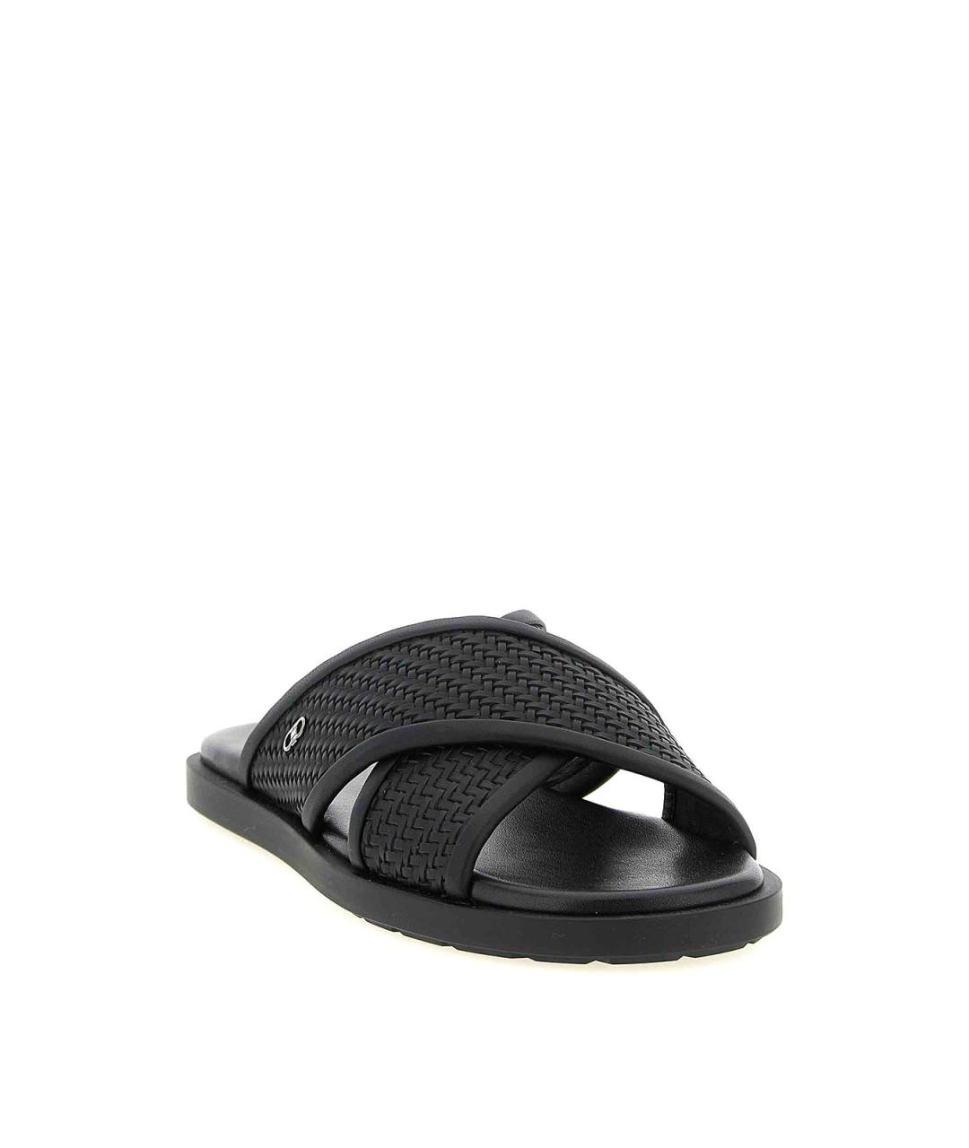 FERRAGAMO Черные кожаные сандалии, фото 2