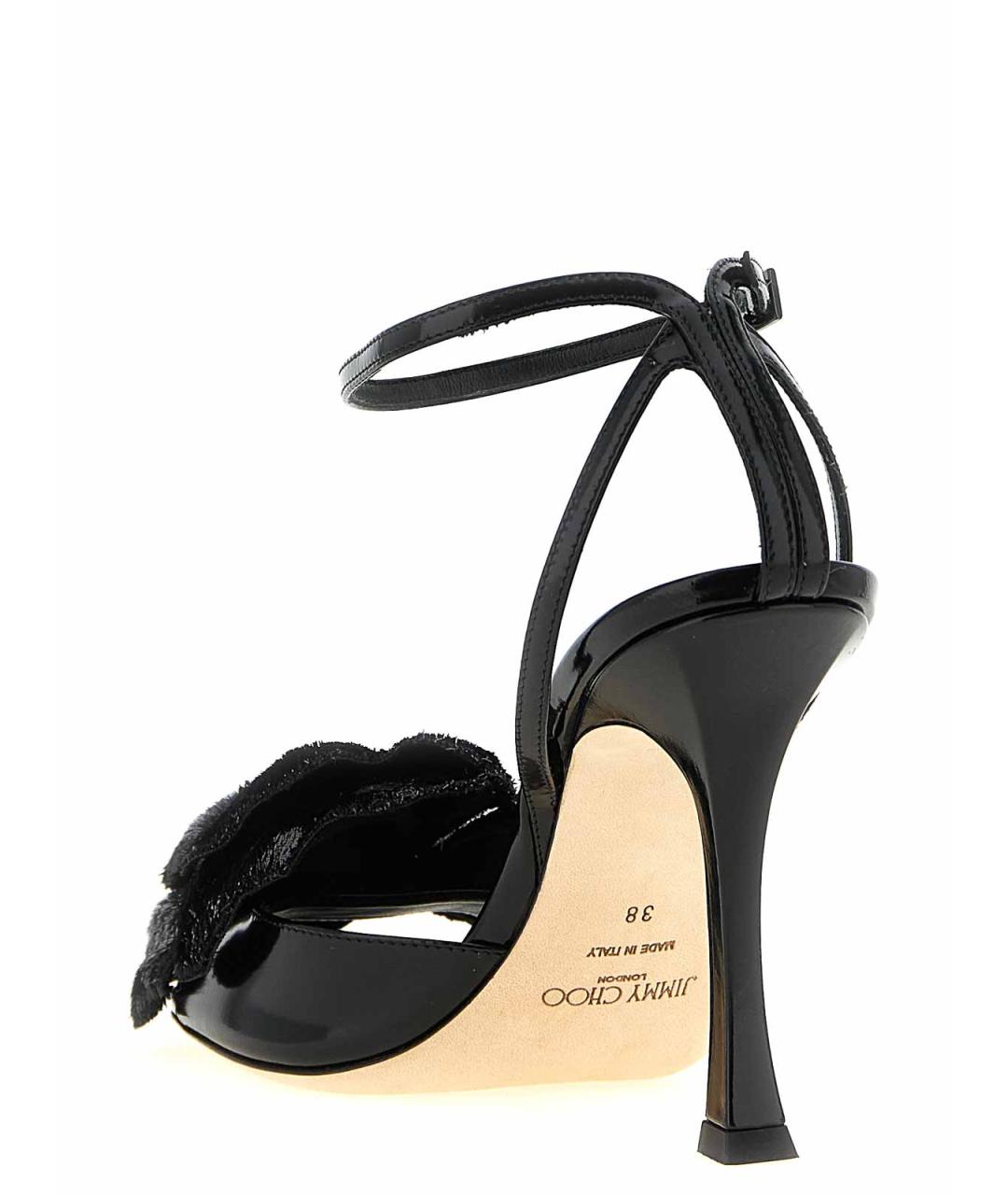 JIMMY CHOO Черные кожаные босоножки, фото 3