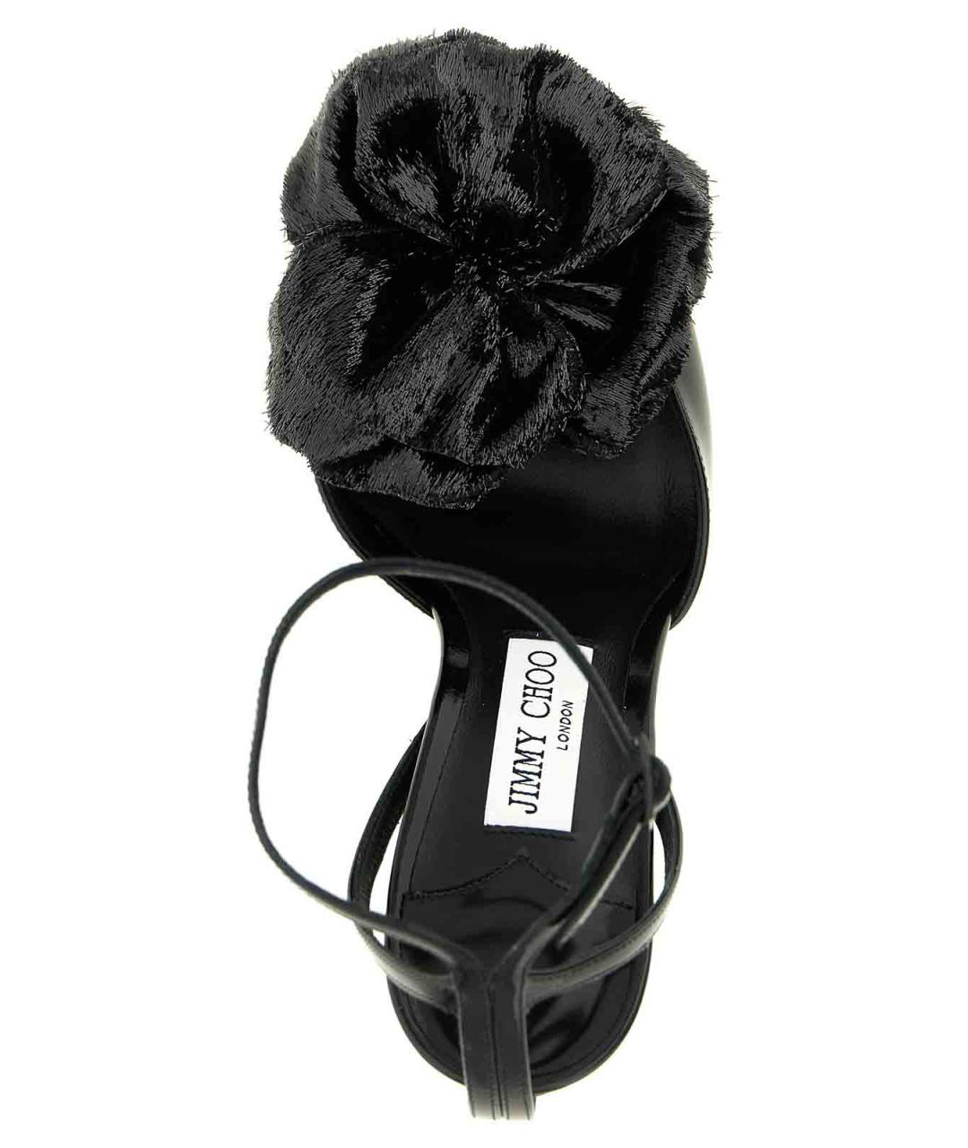 JIMMY CHOO Черные кожаные босоножки, фото 4