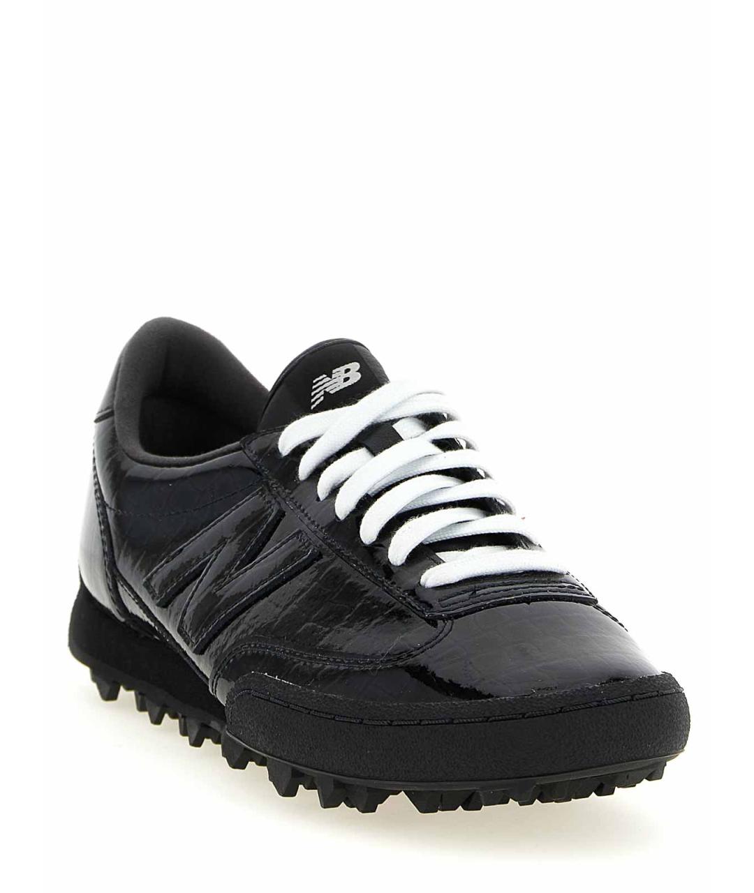 NEW BALANCE Черные кожаные низкие кроссовки / кеды, фото 2