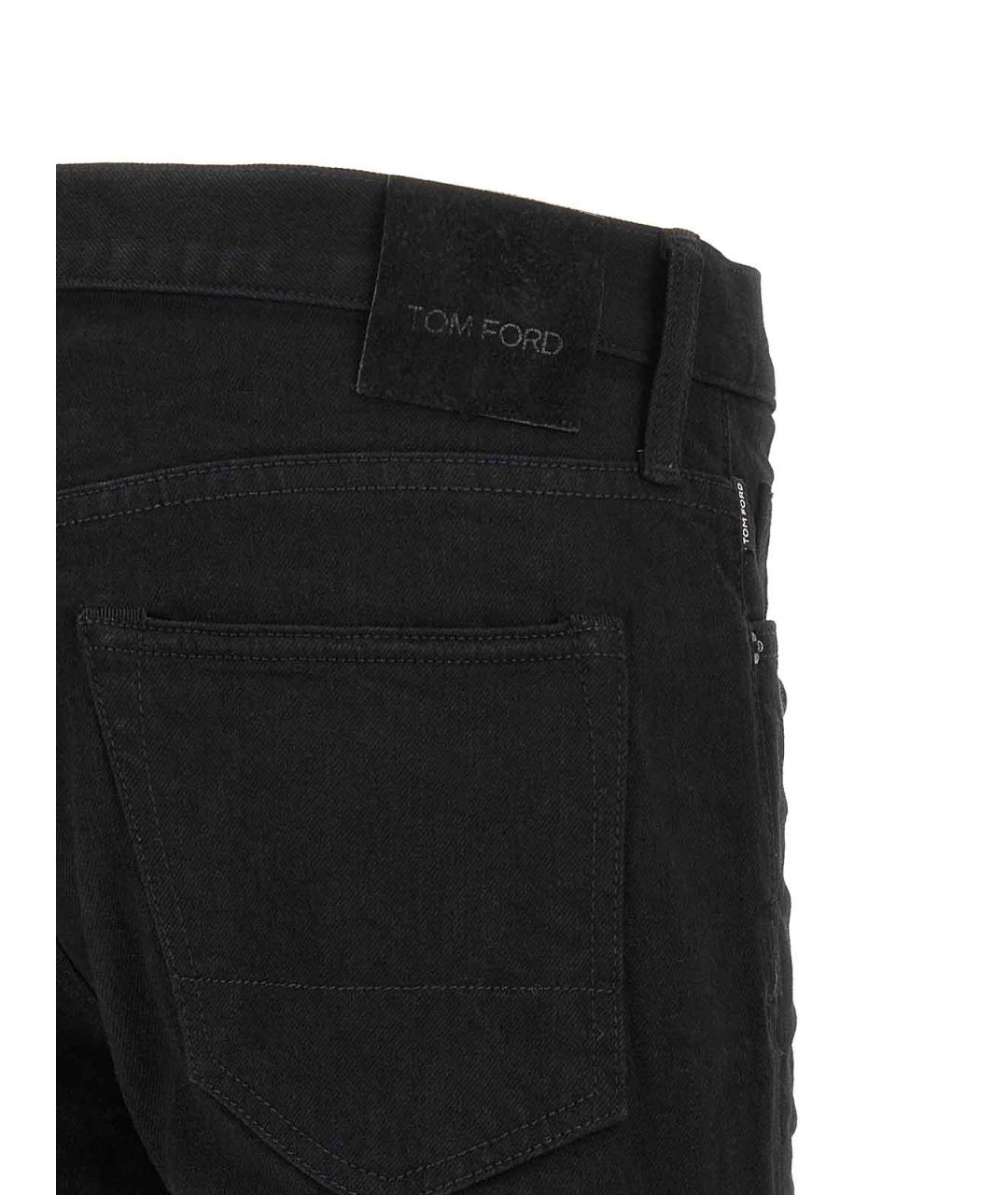 TOM FORD Черные хлопковые прямые джинсы, фото 4