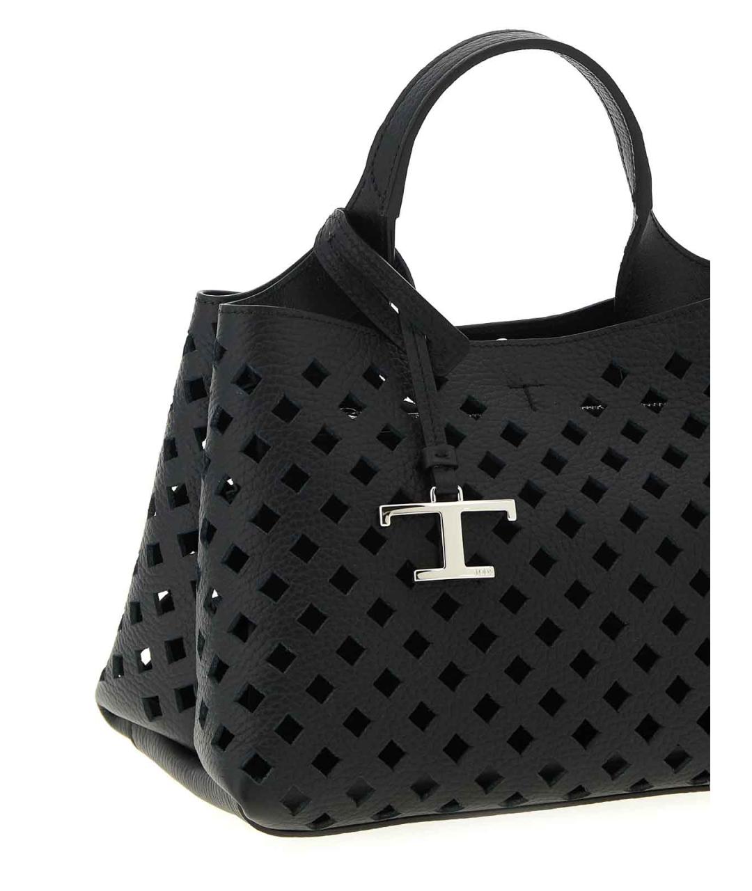 TOD'S Черная кожаная сумка тоут, фото 3