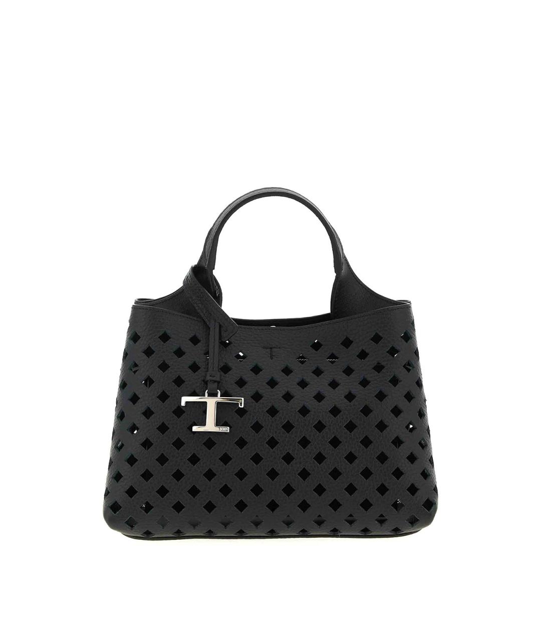 TOD'S Черная кожаная сумка тоут, фото 1
