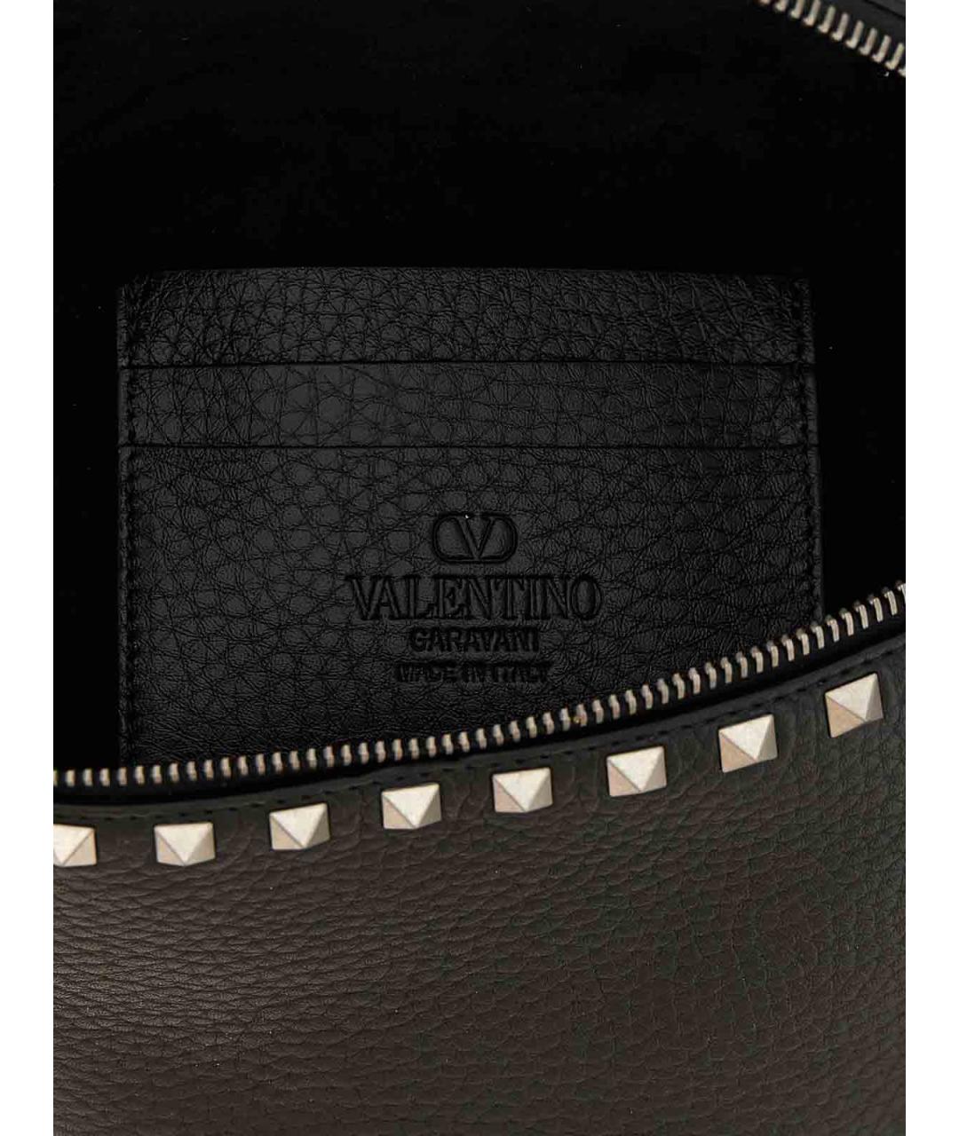 VALENTINO Черная кожаная поясная сумка, фото 4
