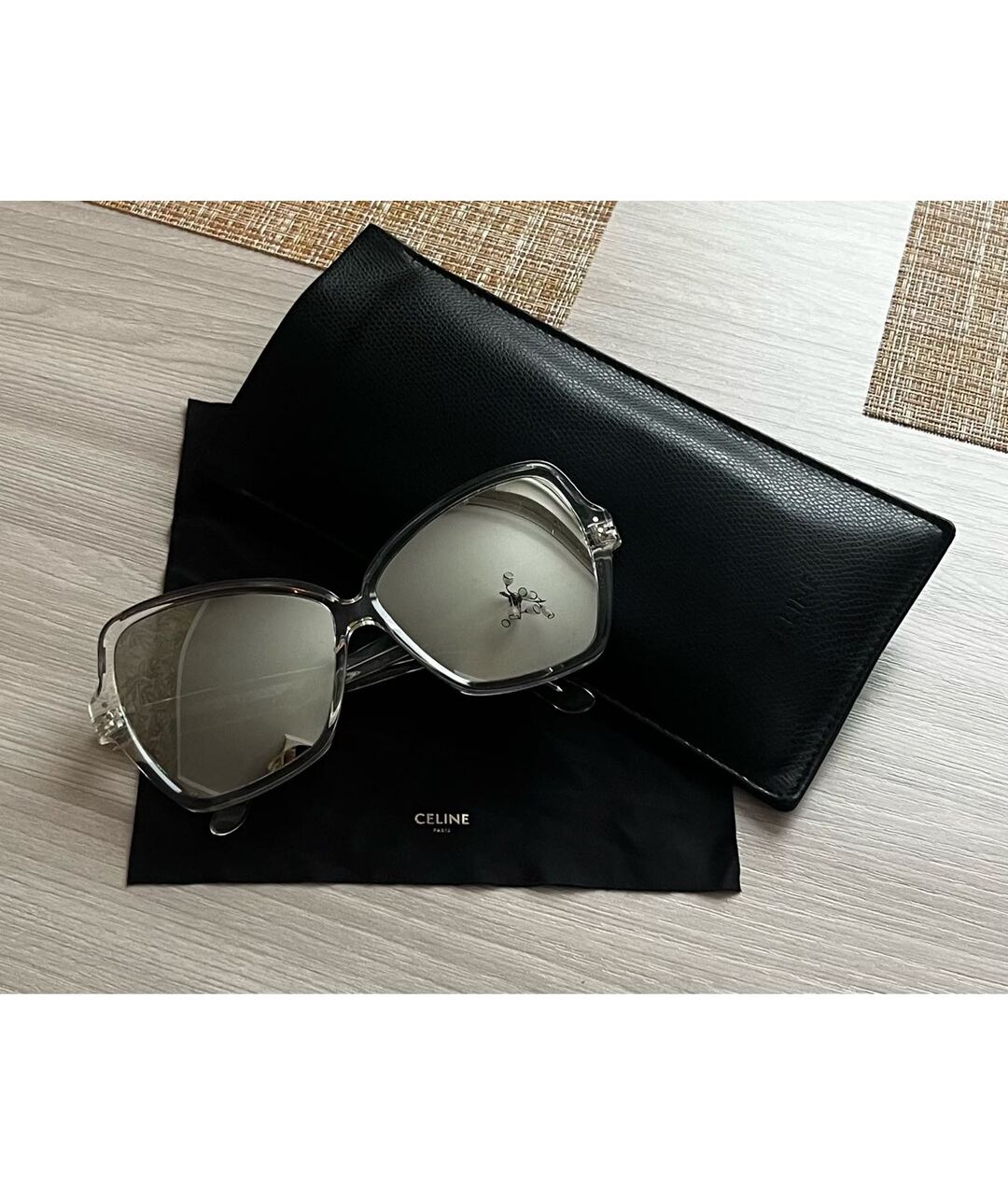 CELINE PRE-OWNED Серебряные пластиковые солнцезащитные очки, фото 4