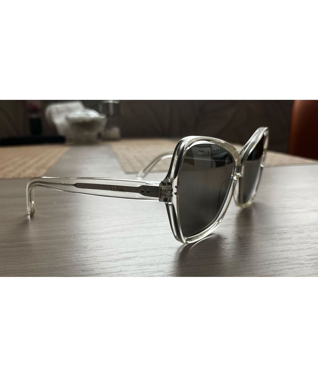 CELINE PRE-OWNED Серебряные пластиковые солнцезащитные очки, фото 2