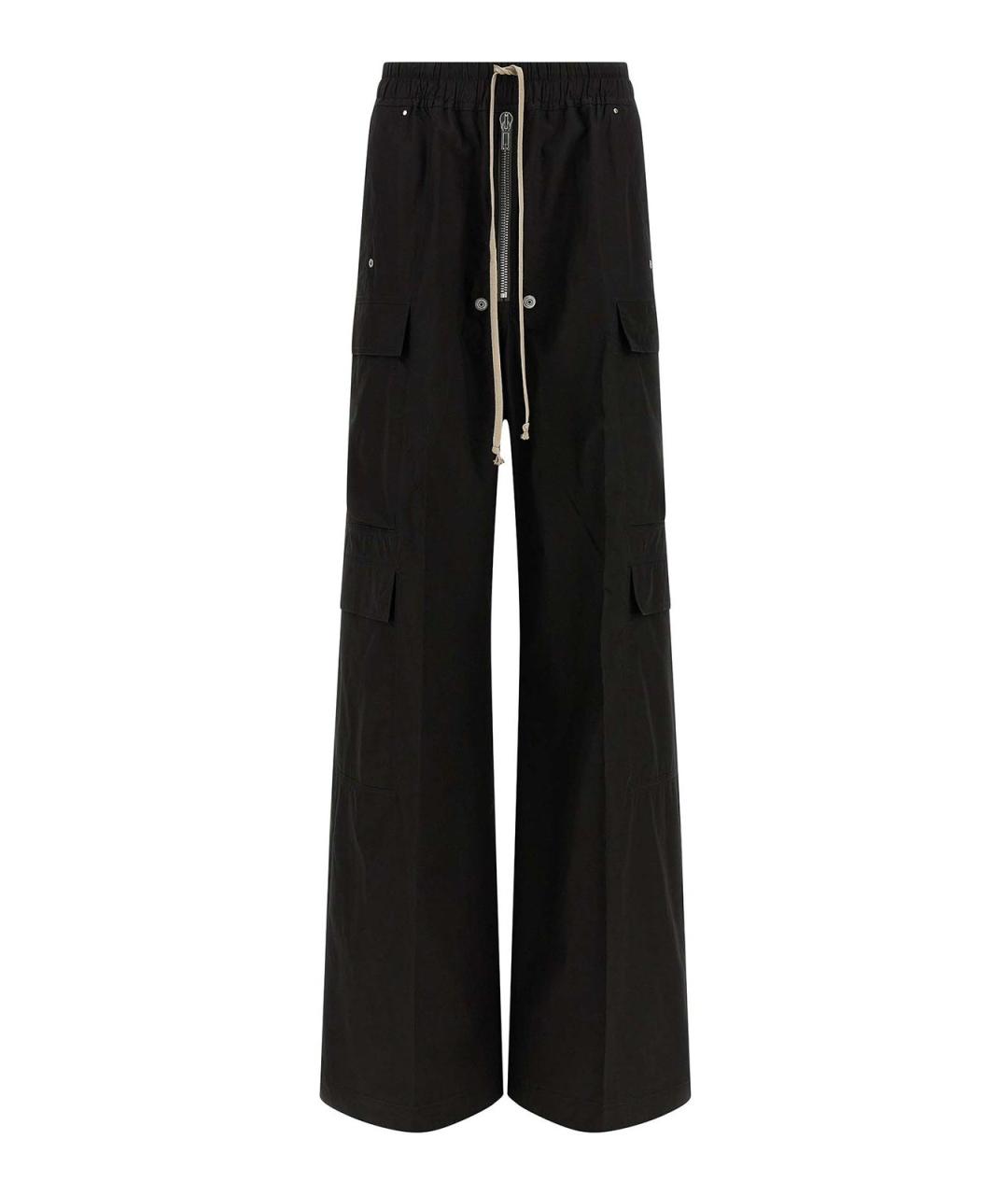 RICK OWENS Черные хлопковые брюки широкие, фото 1