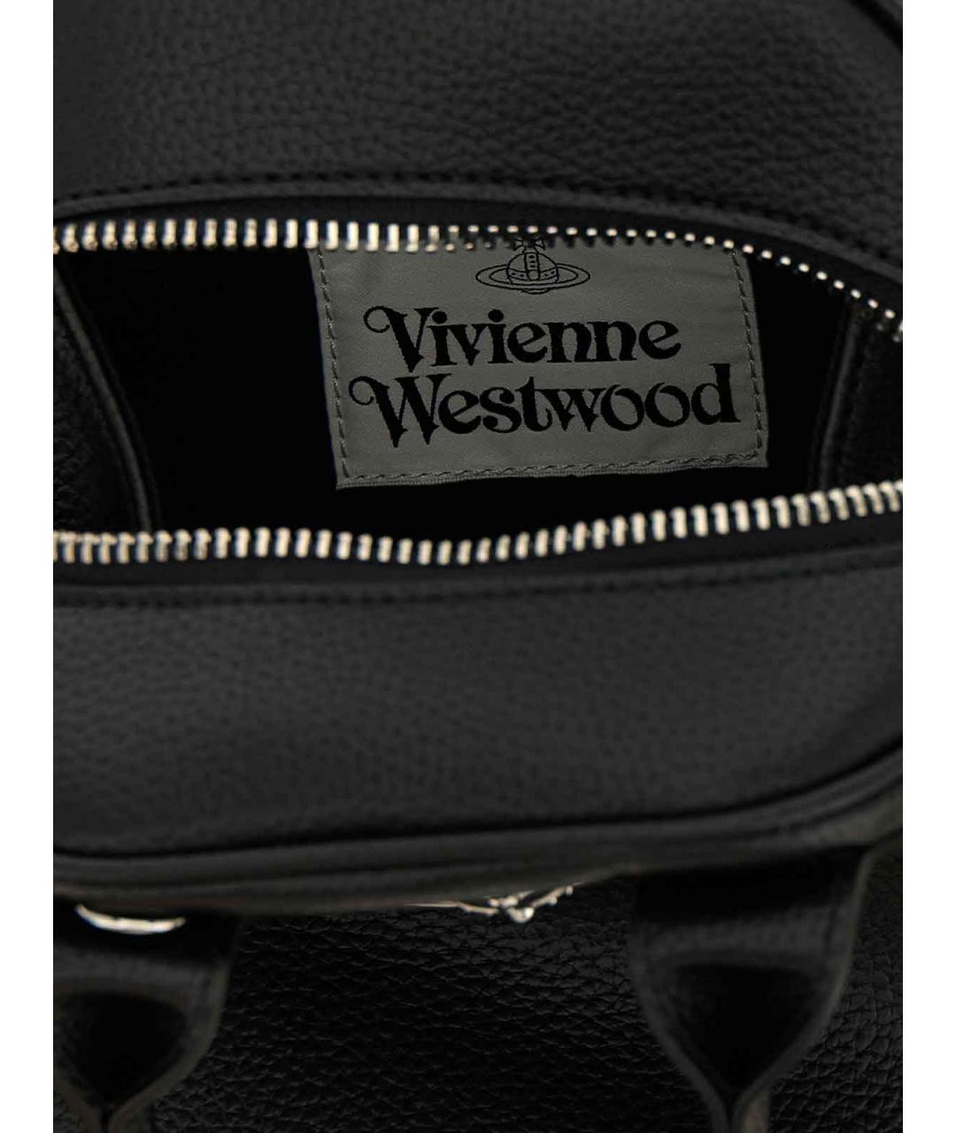 VIVIENNE WESTWOOD Черная сумка тоут из искусственной кожи, фото 4