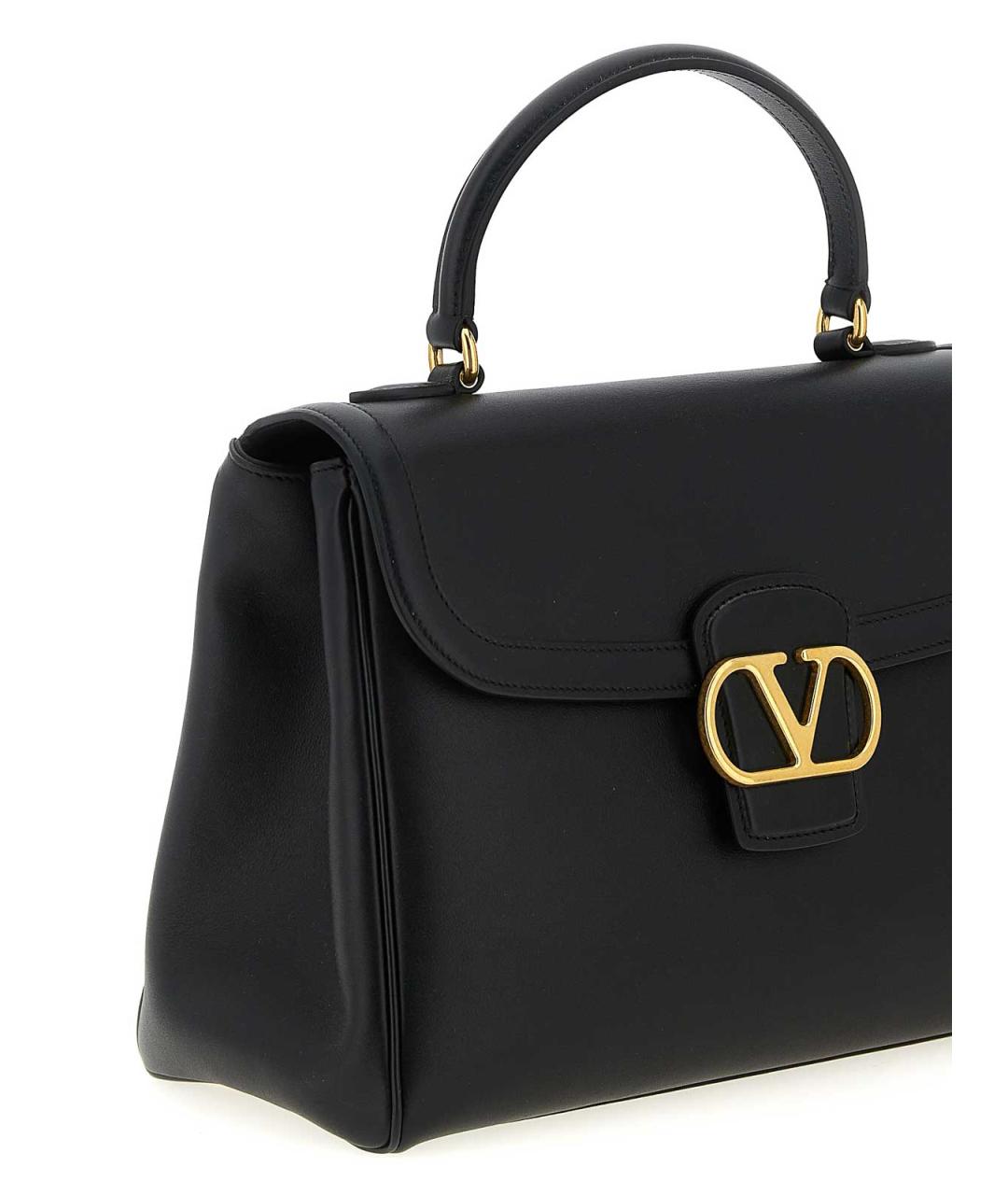 VALENTINO Черная кожаная сумка тоут, фото 3