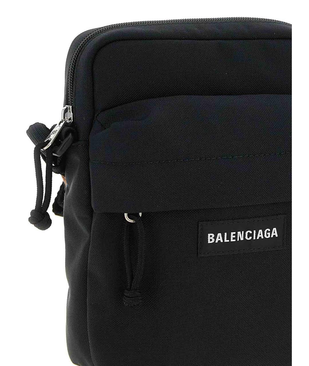 BALENCIAGA Черная тканевая сумка на плечо, фото 3