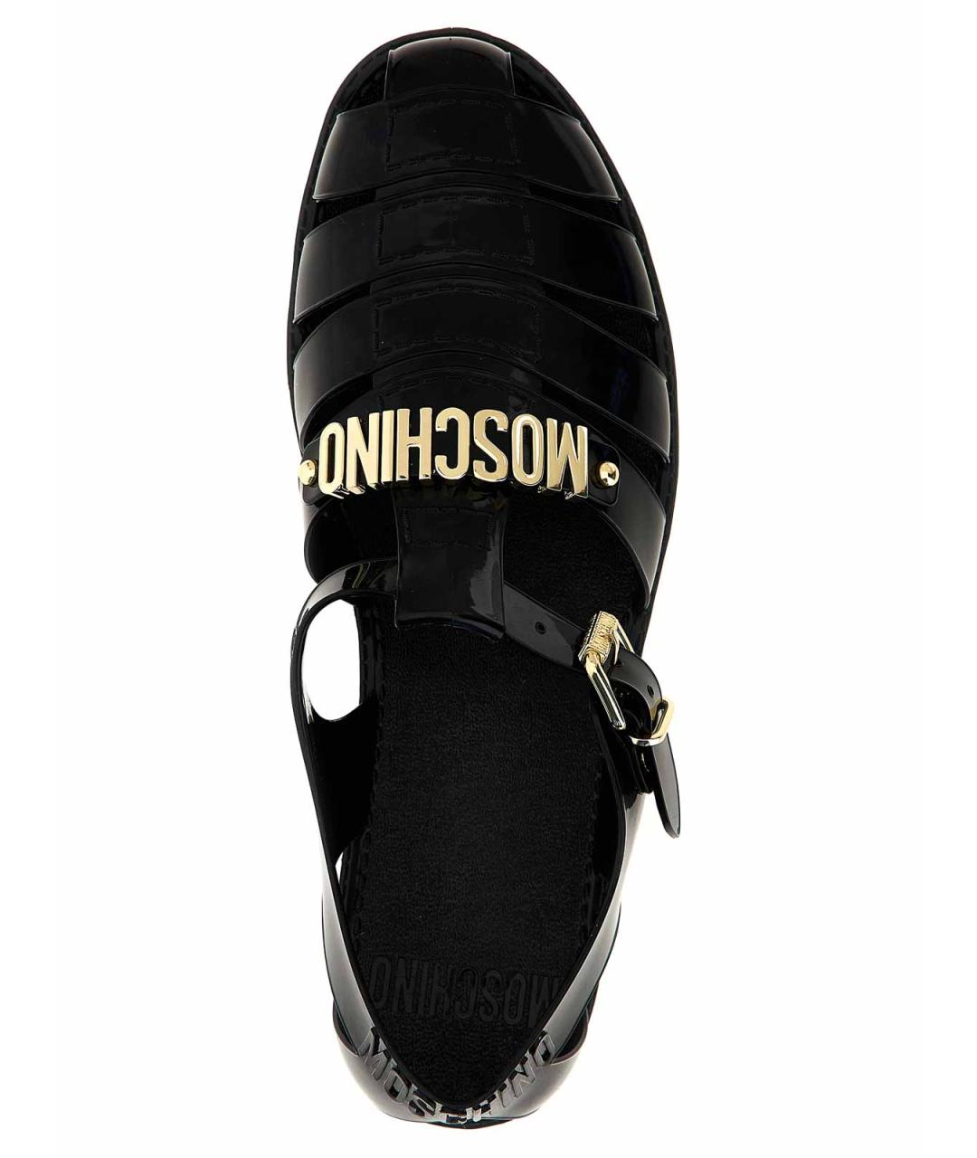MOSCHINO Черные резиновые сандалии, фото 4