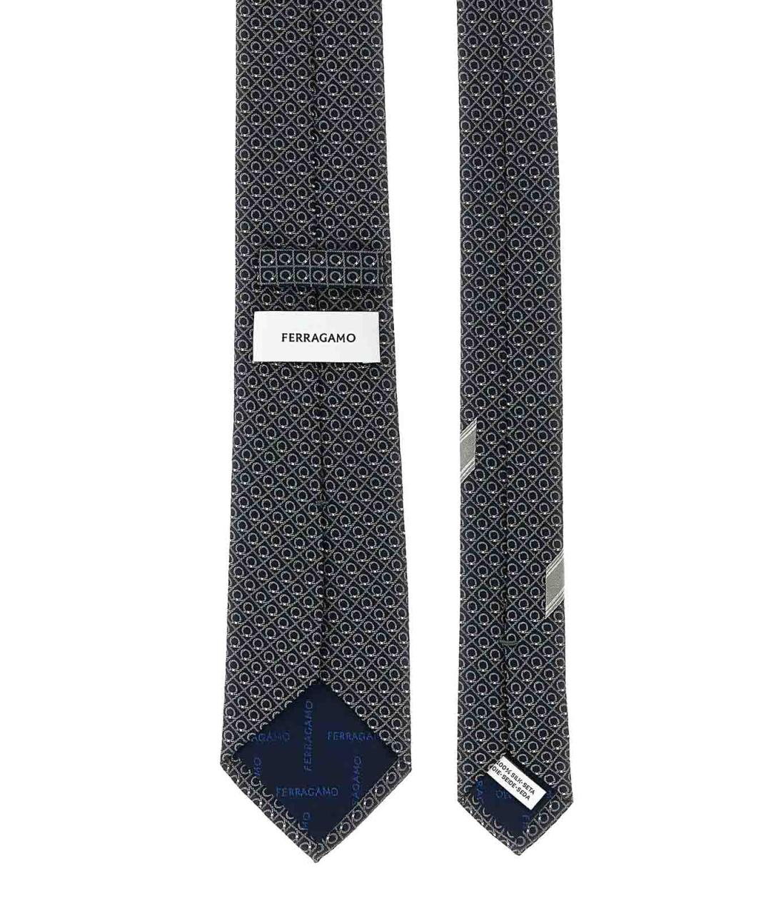 FERRAGAMO Черный шелковый галстук, фото 2