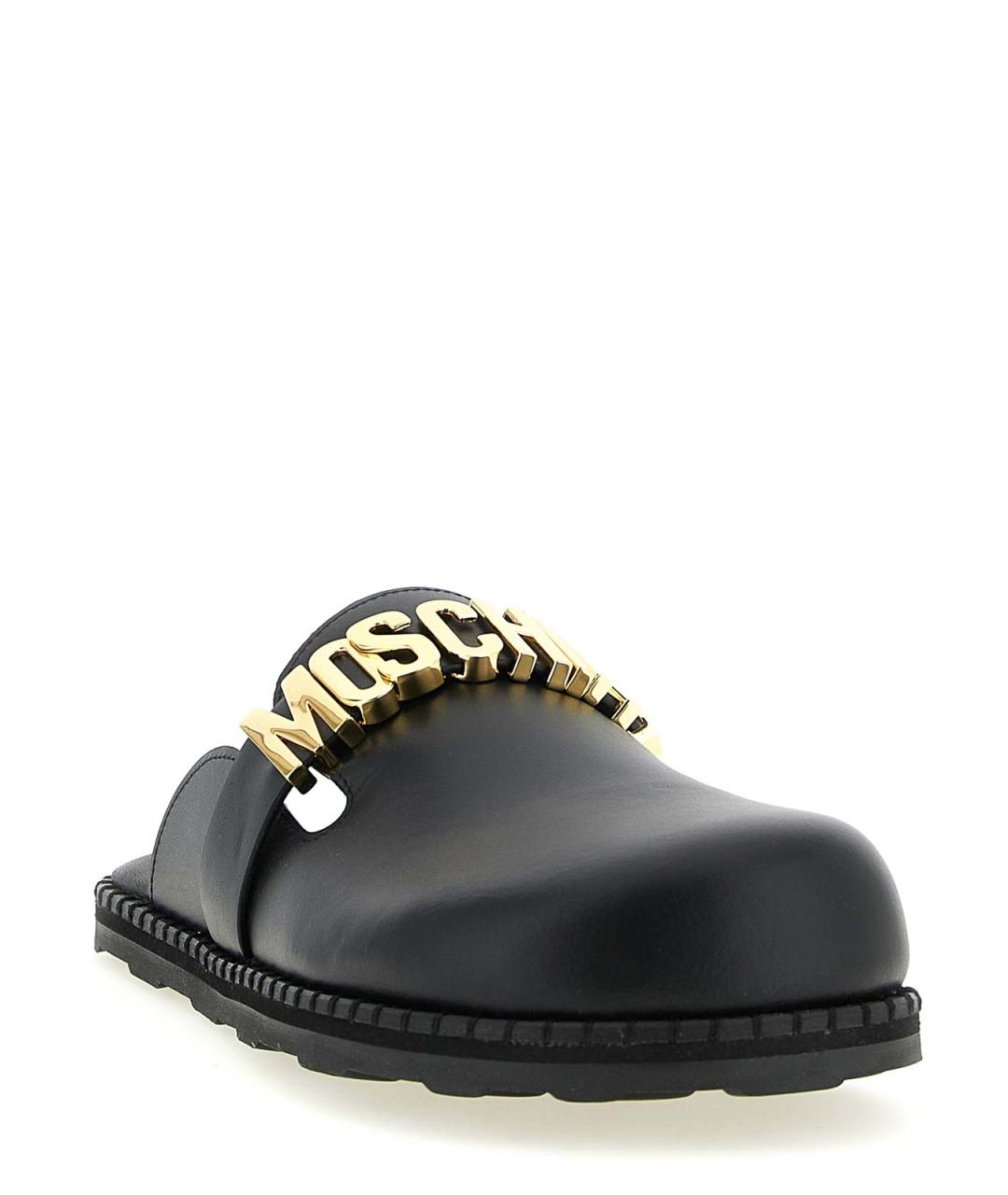MOSCHINO Черные кожаные сандалии, фото 2