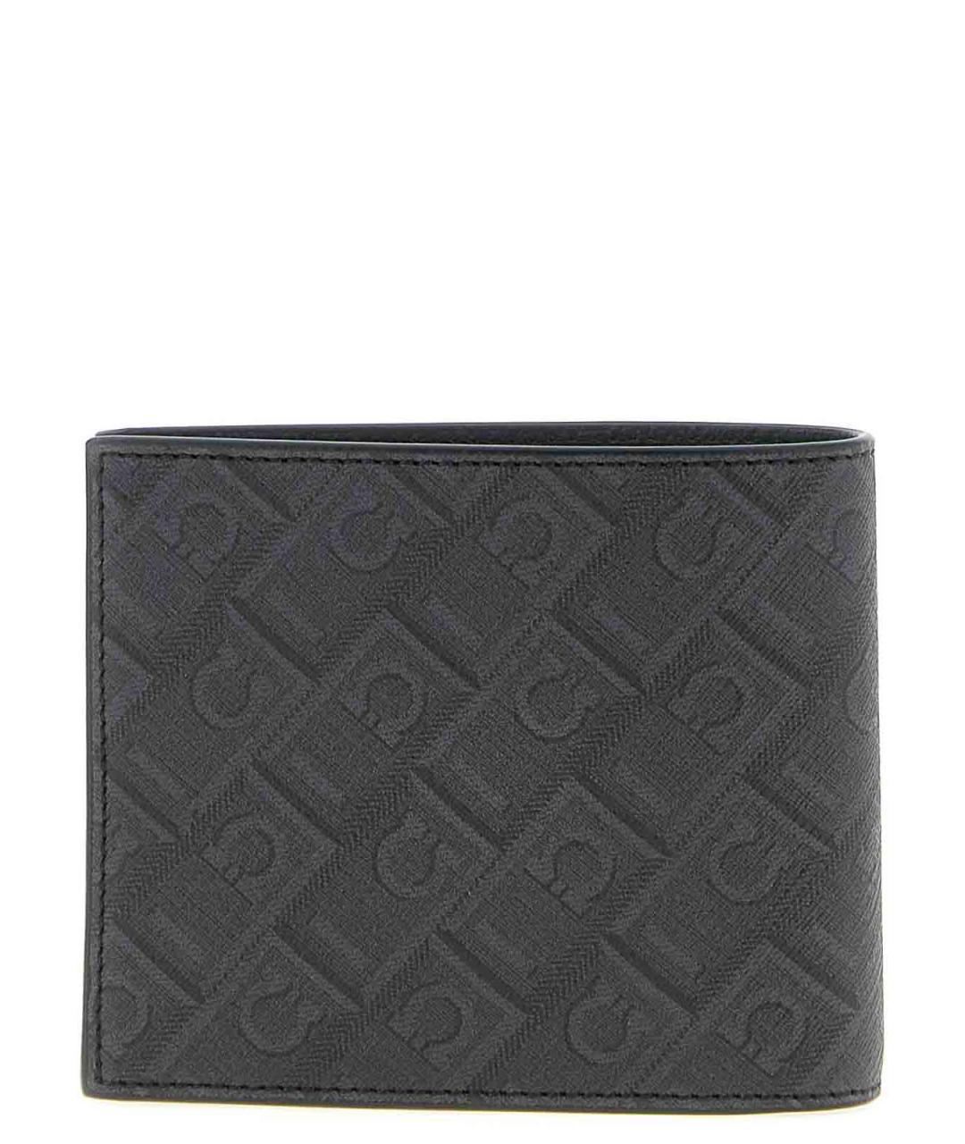 FERRAGAMO Черный кожаный кошелек, фото 2