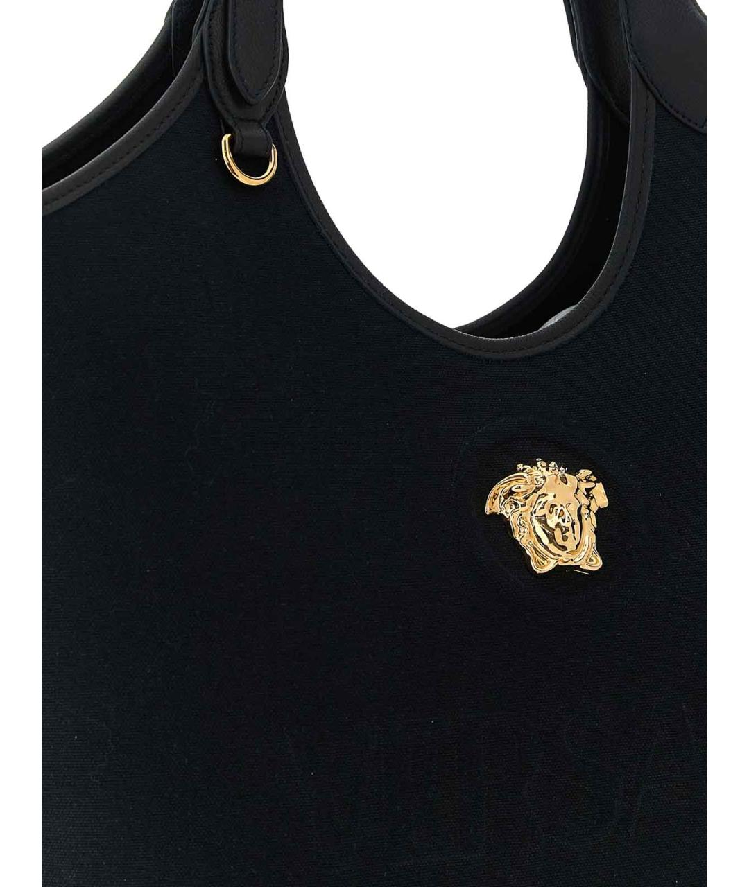 VERSACE Черная тканевая сумка тоут, фото 3