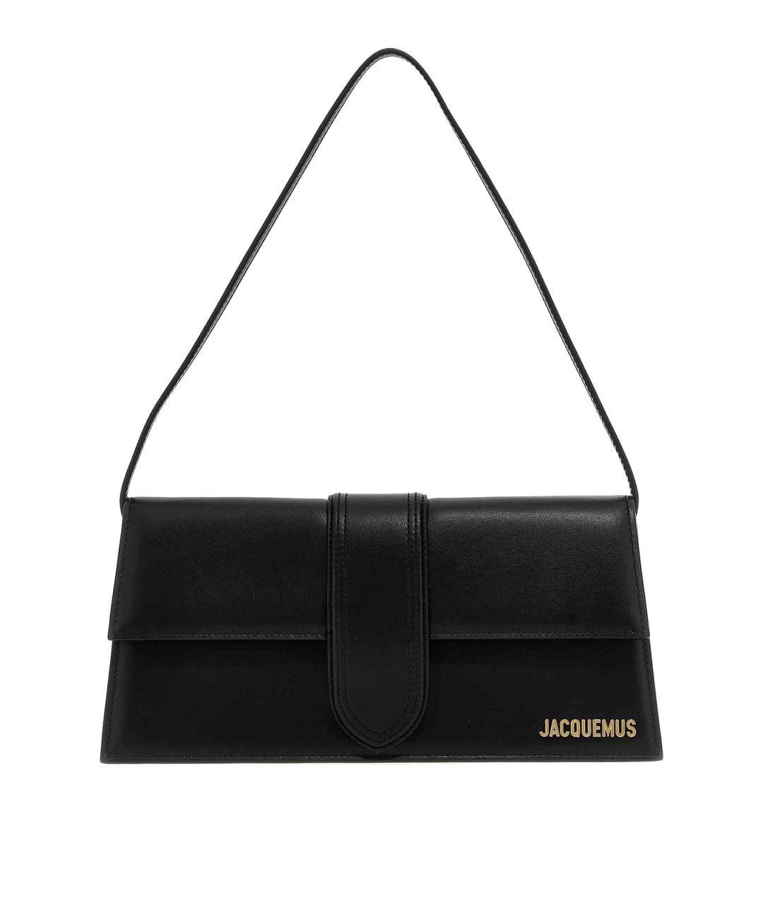 JACQUEMUS Черная кожаная сумка через плечо, фото 1