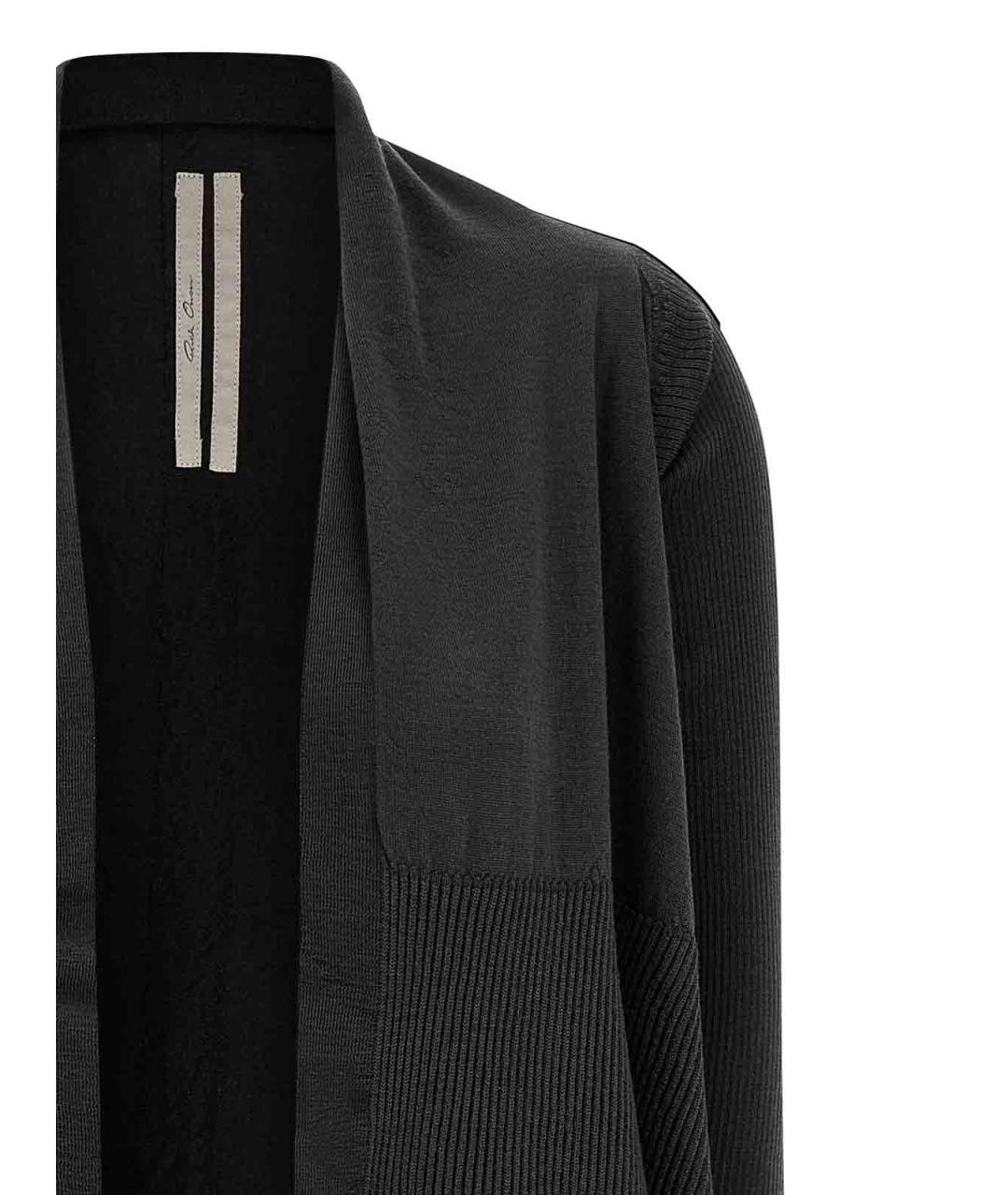 RICK OWENS Черный шерстяной кардиган, фото 3