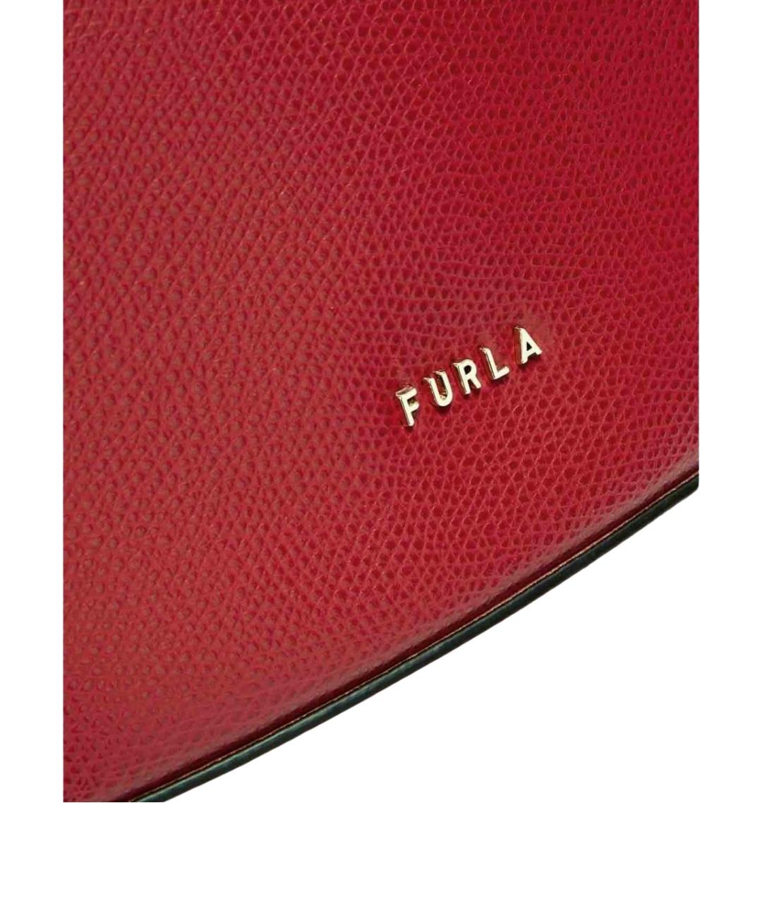 FURLA Красная кожаная сумка через плечо, фото 3