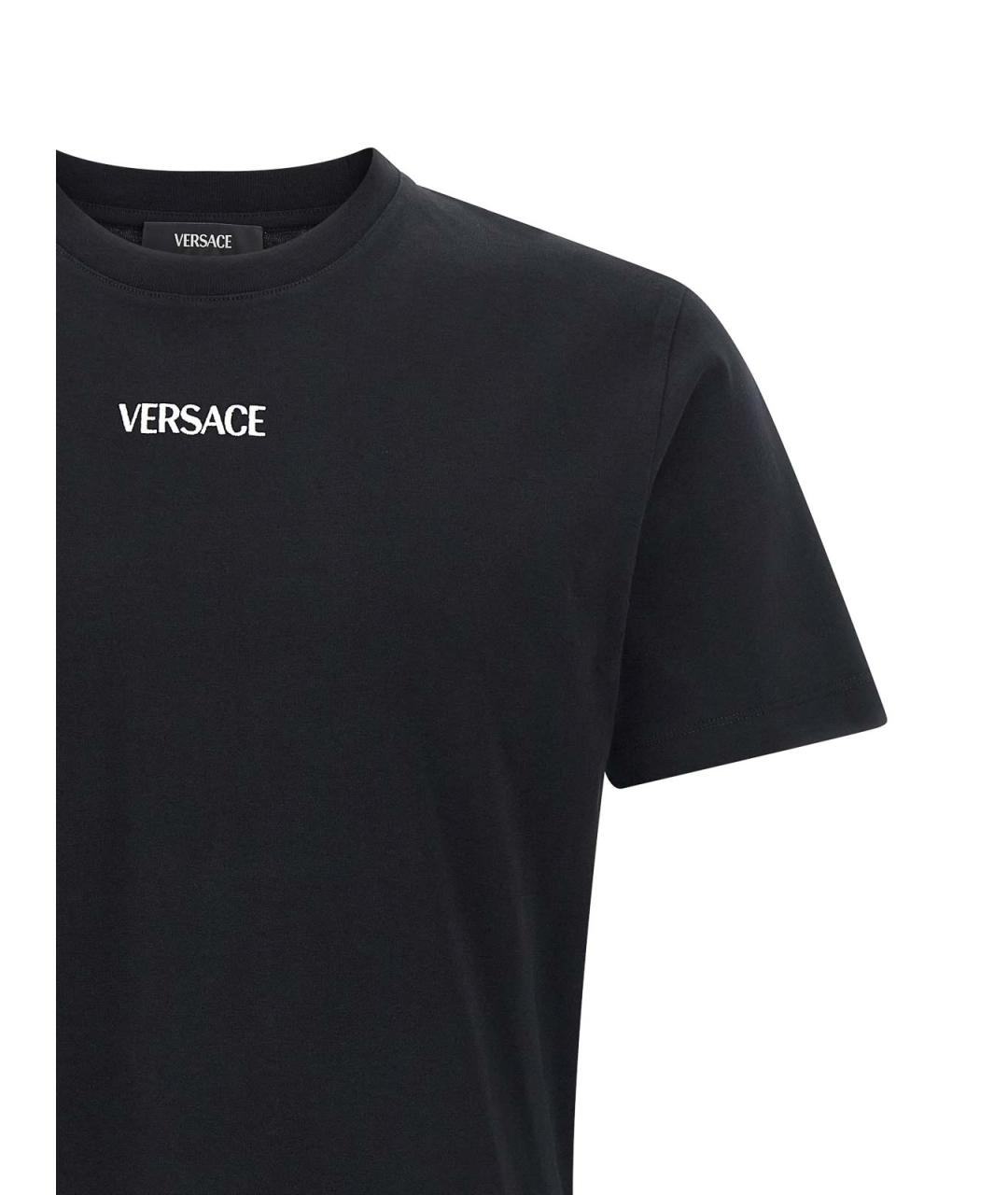 VERSACE Черная хлопковая футболка, фото 3