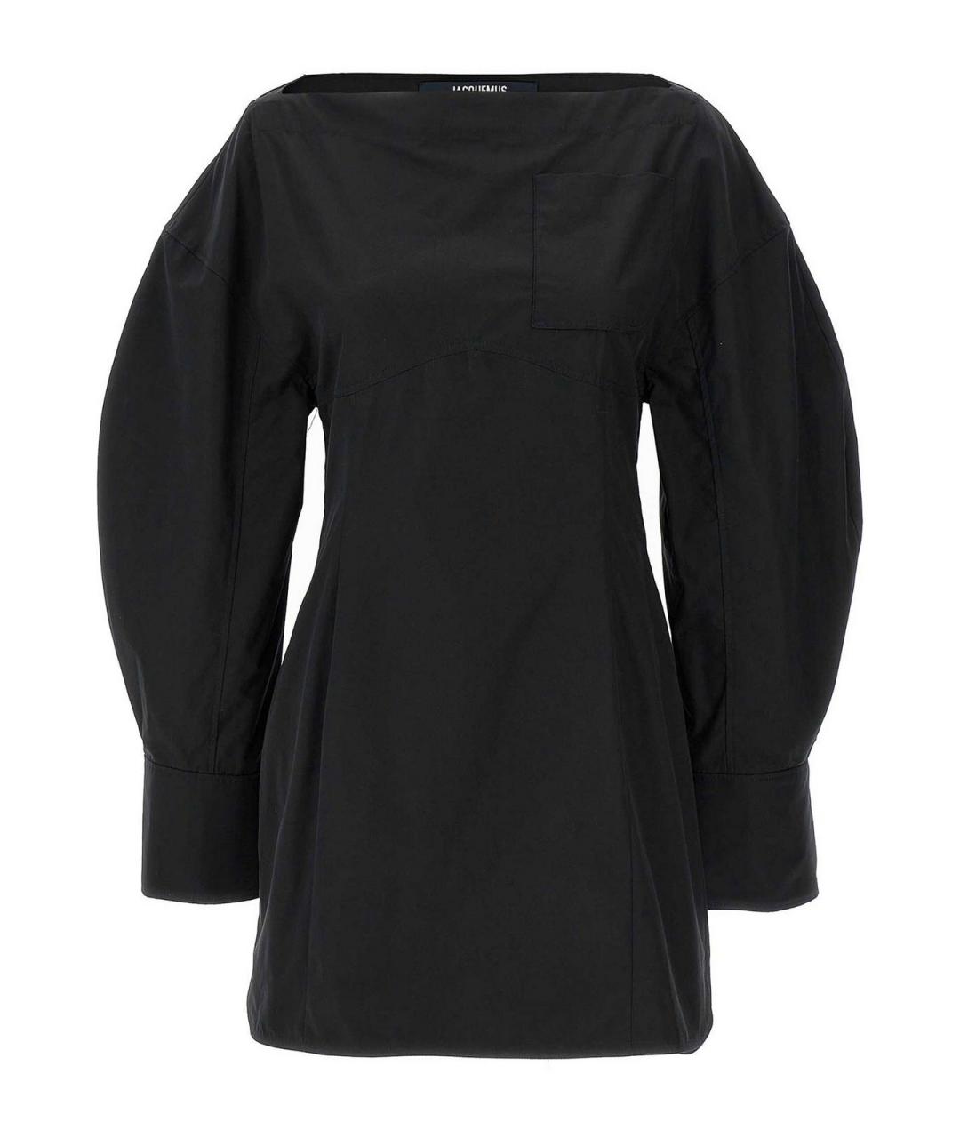 JACQUEMUS Черное хлопковое повседневное платье, фото 1
