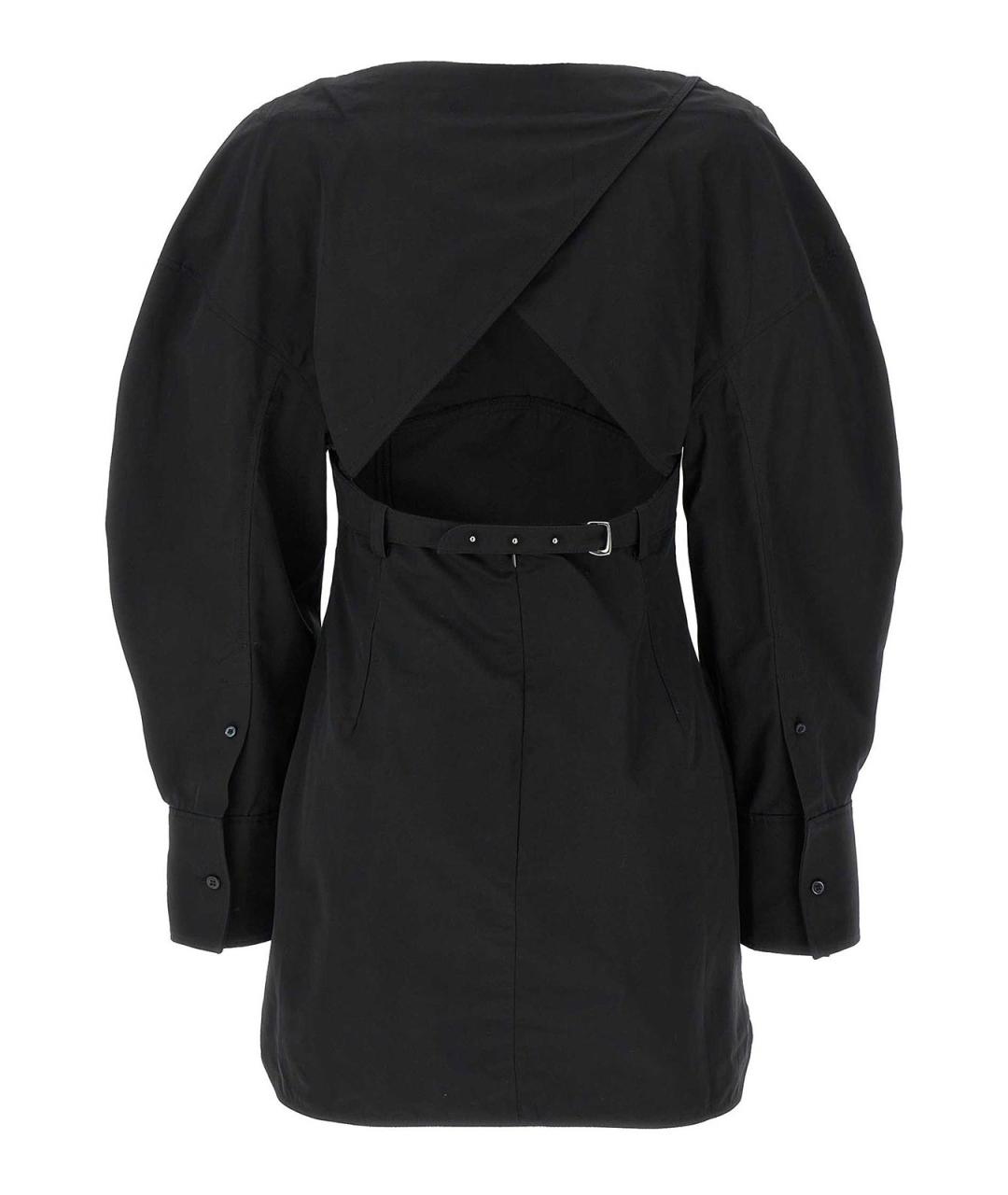JACQUEMUS Черное хлопковое повседневное платье, фото 2