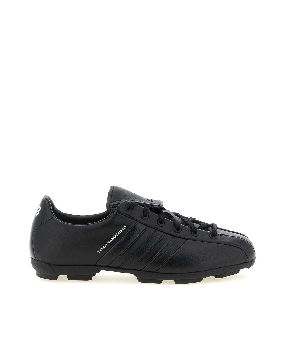 Y-3 Черные кожаные низкие кроссовки / кеды, фото 1