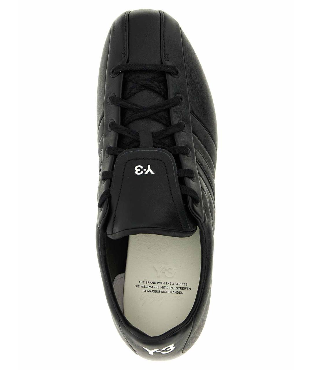 Y-3 Черные кожаные низкие кроссовки / кеды, фото 4