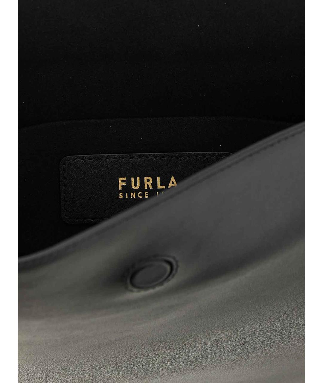FURLA Черная кожаная сумка через плечо, фото 4