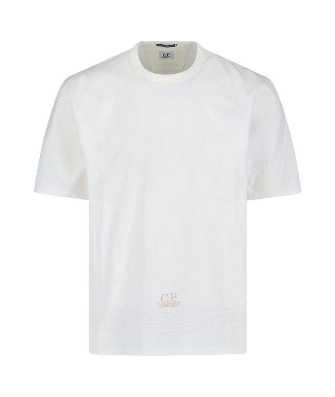 CP COMPANY Белая хлопковая футболка, фото 1
