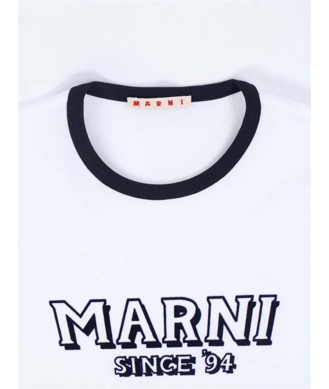 MARNI Белая хлопковая футболка, фото 3