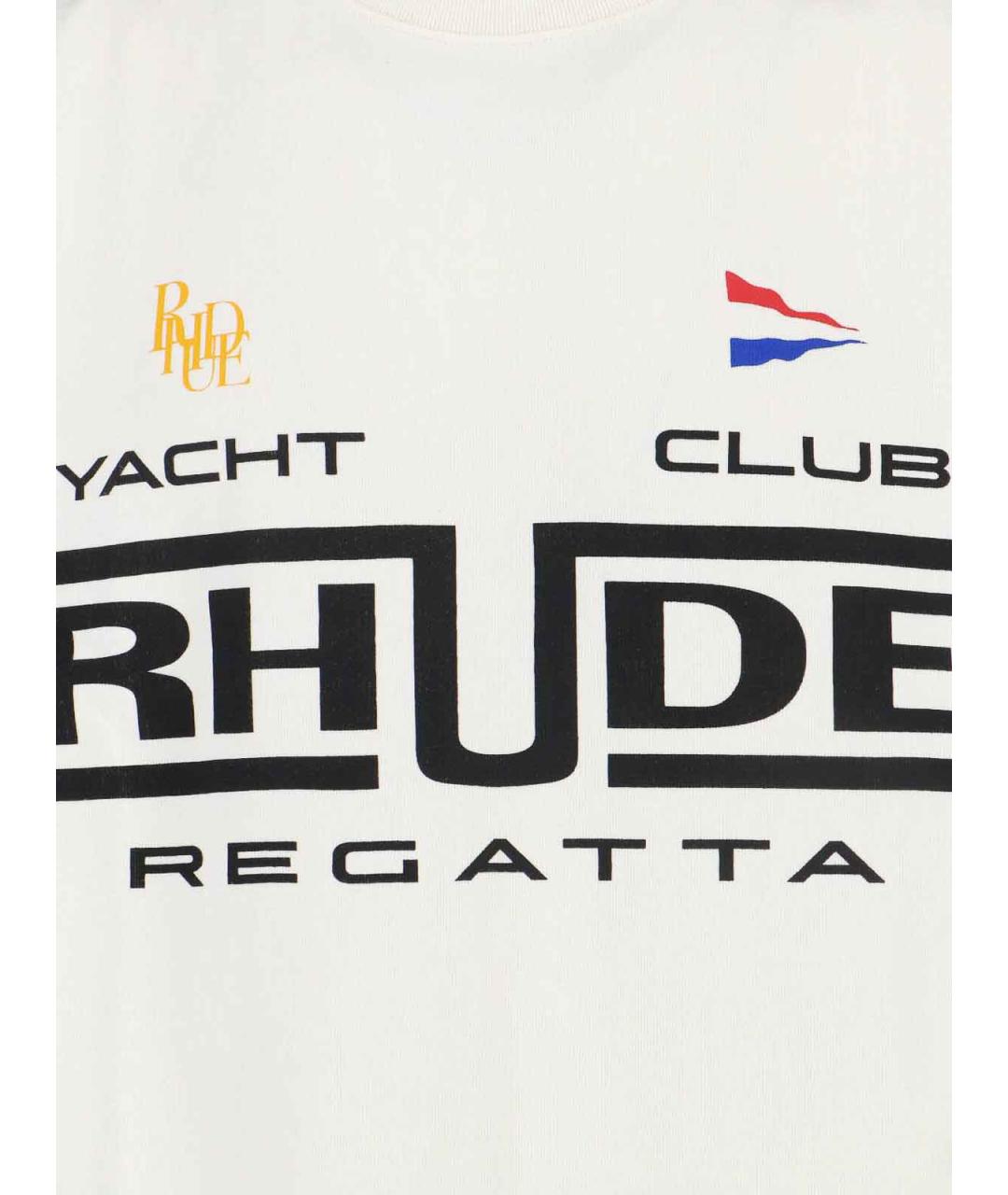 RHUDE Белая хлопковая футболка, фото 3