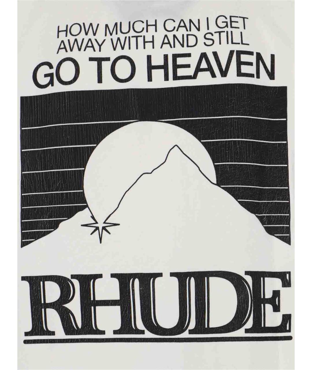 RHUDE Белая хлопковая футболка, фото 3