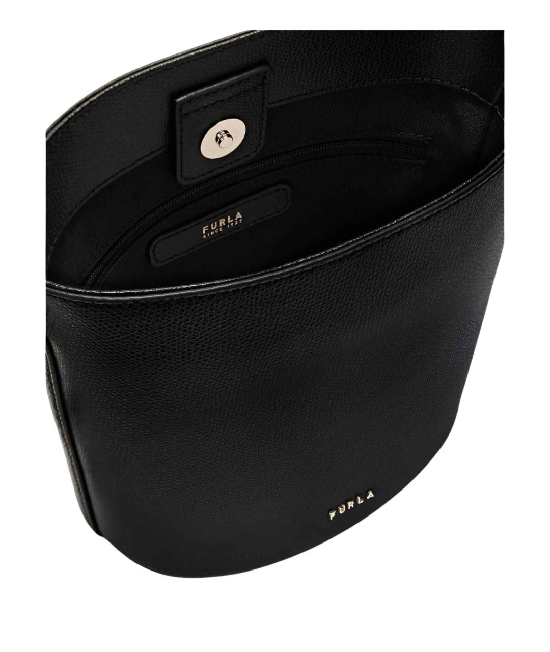 FURLA Черная кожаная сумка через плечо, фото 4