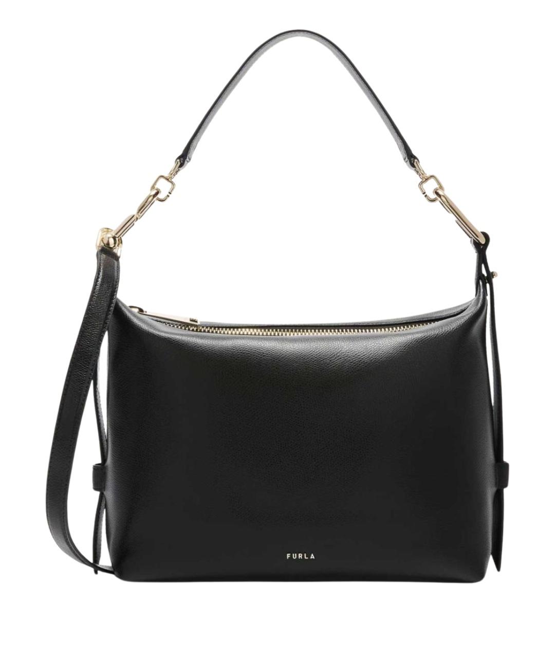 FURLA Черная кожаная сумка через плечо, фото 3