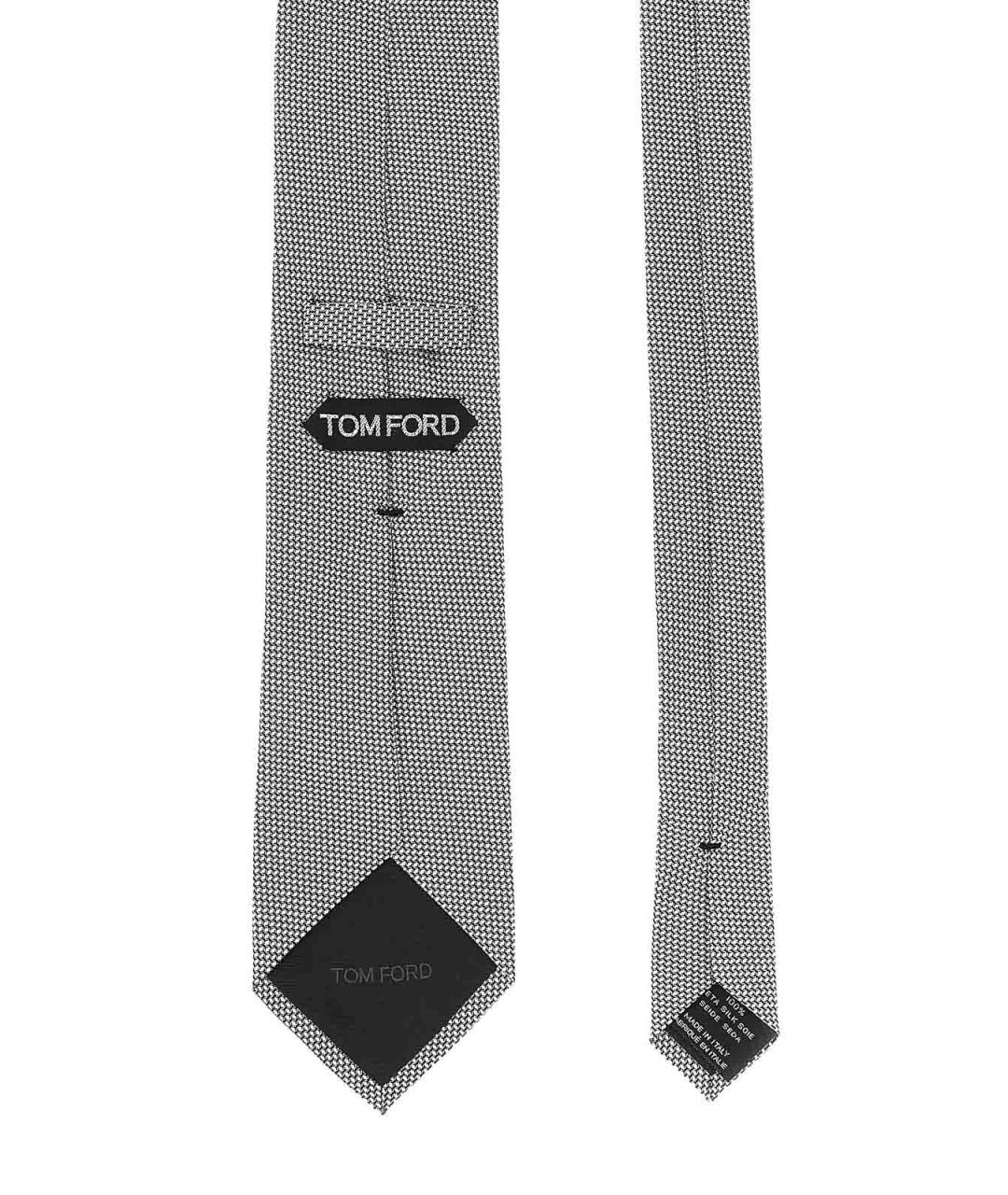 TOM FORD Серый шелковый галстук, фото 2