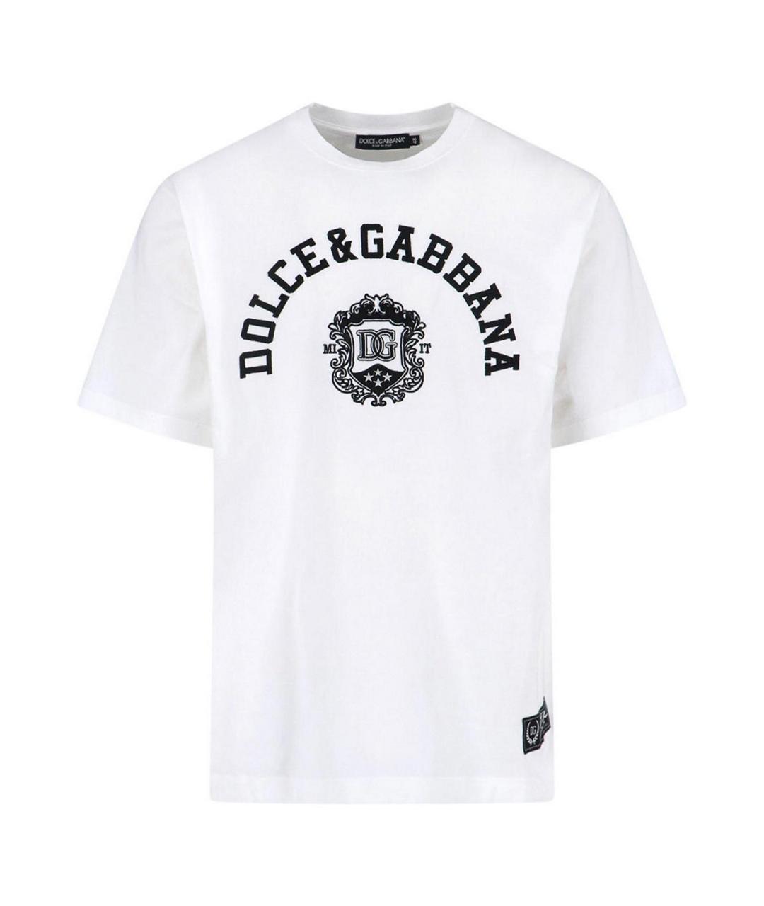 DOLCE&GABBANA Белая хлопковая футболка, фото 1